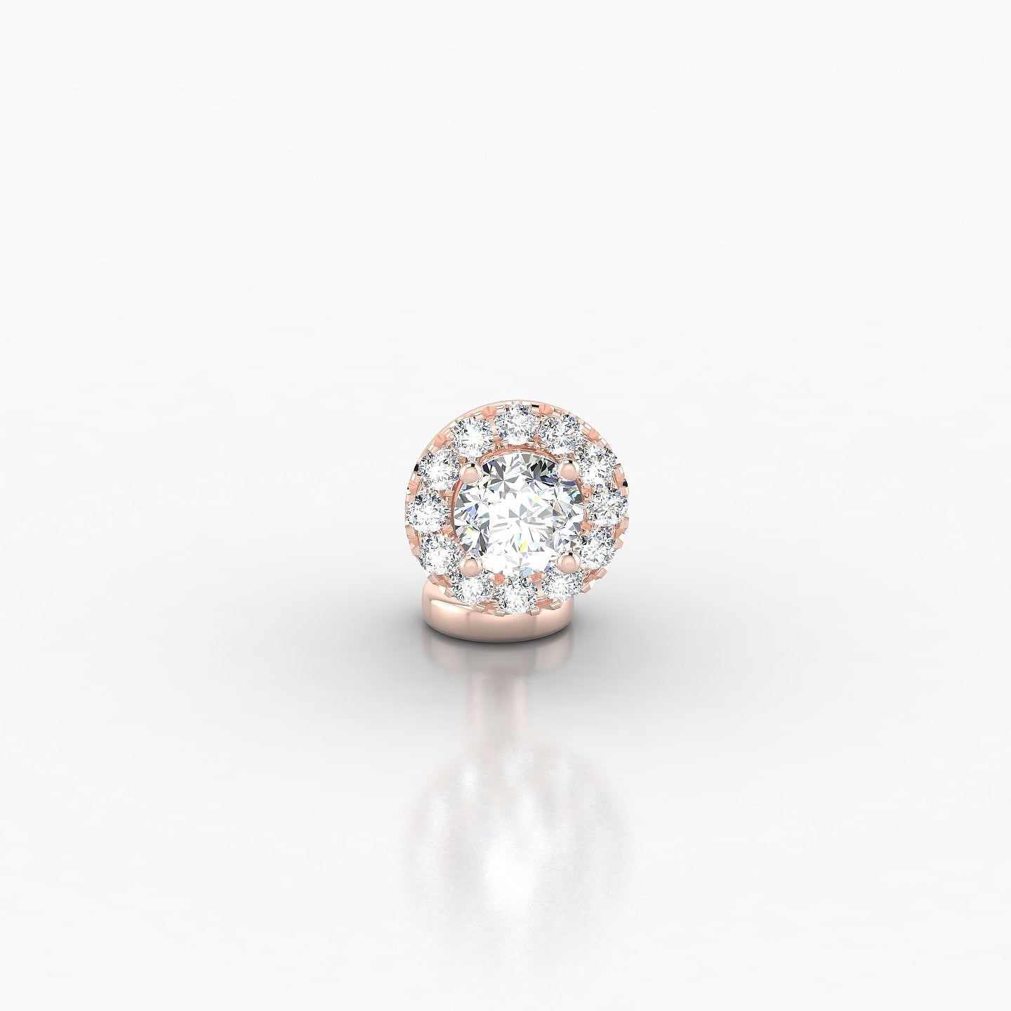 Eirene | 18k Rose Gold 6 mm 6.5 mm Halo Round Diamond Floating Navel Piercing