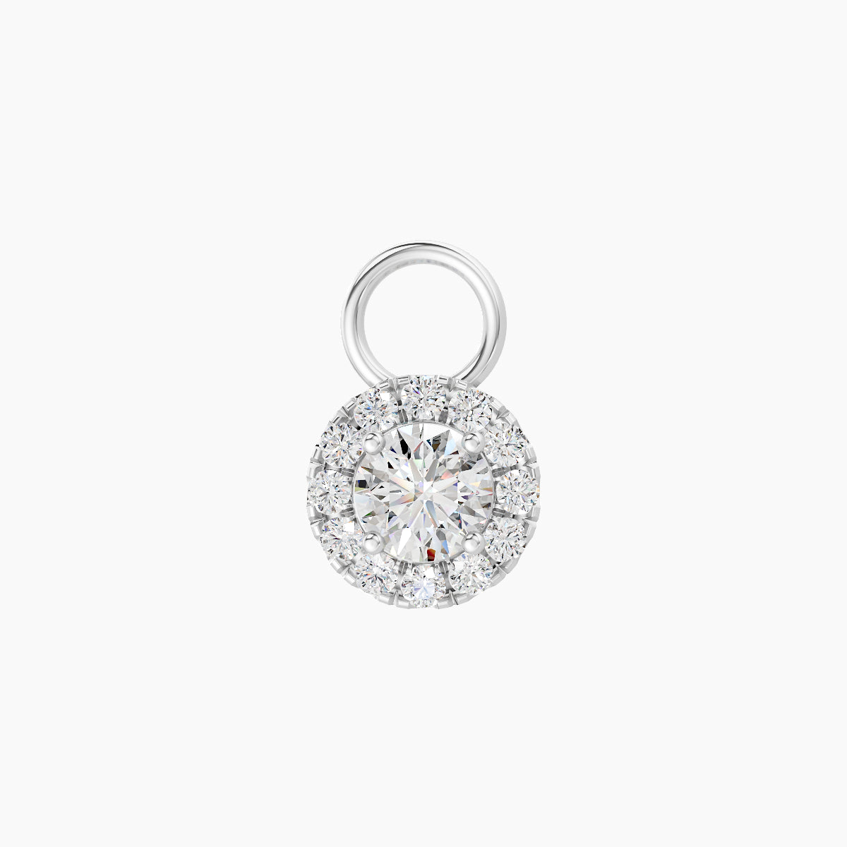 Eirene | 18k White Gold 6 mm Halo Round Diamond Charm