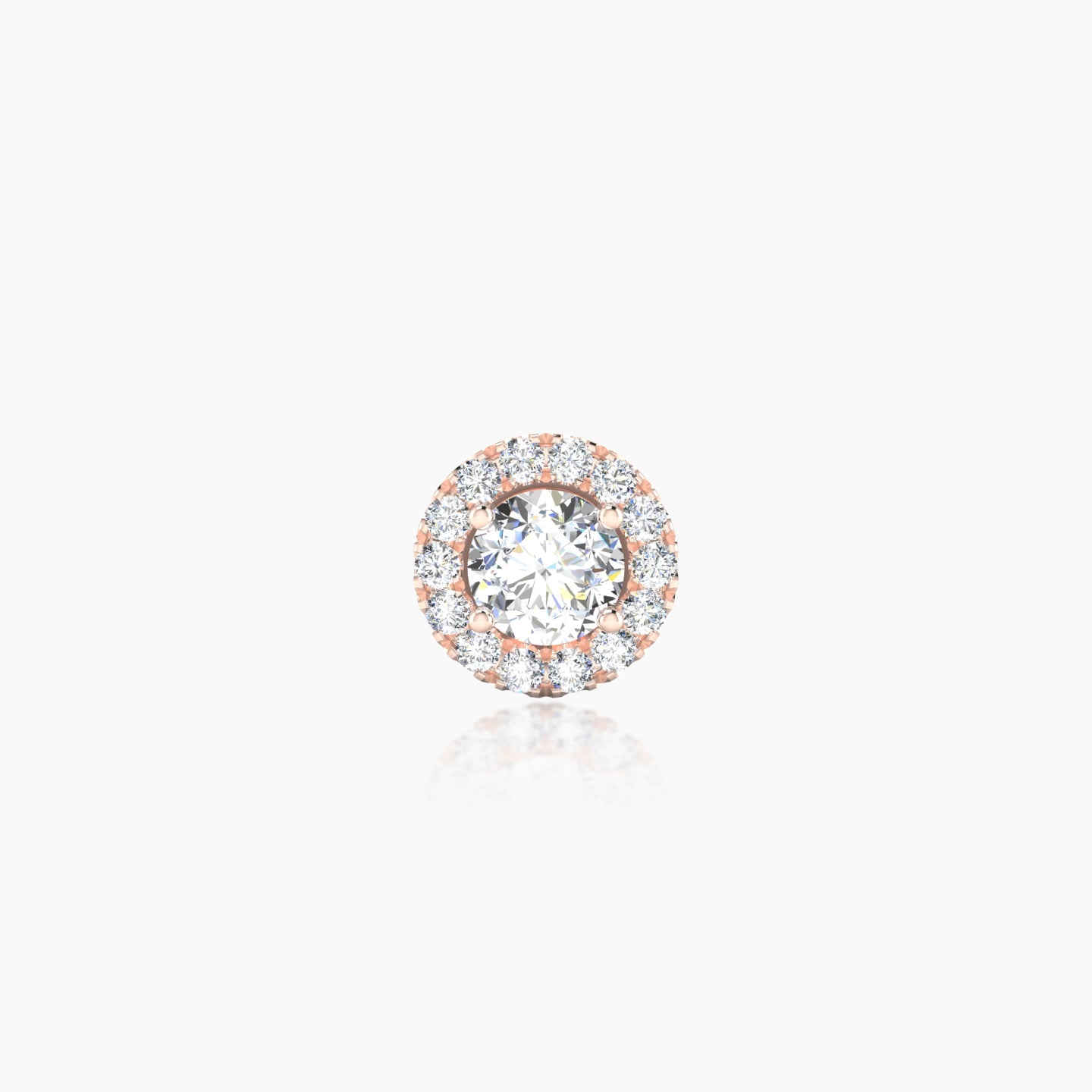 Eirene | 18k Rose Gold 7 mm 5 mm Halo Round Diamond Piercing