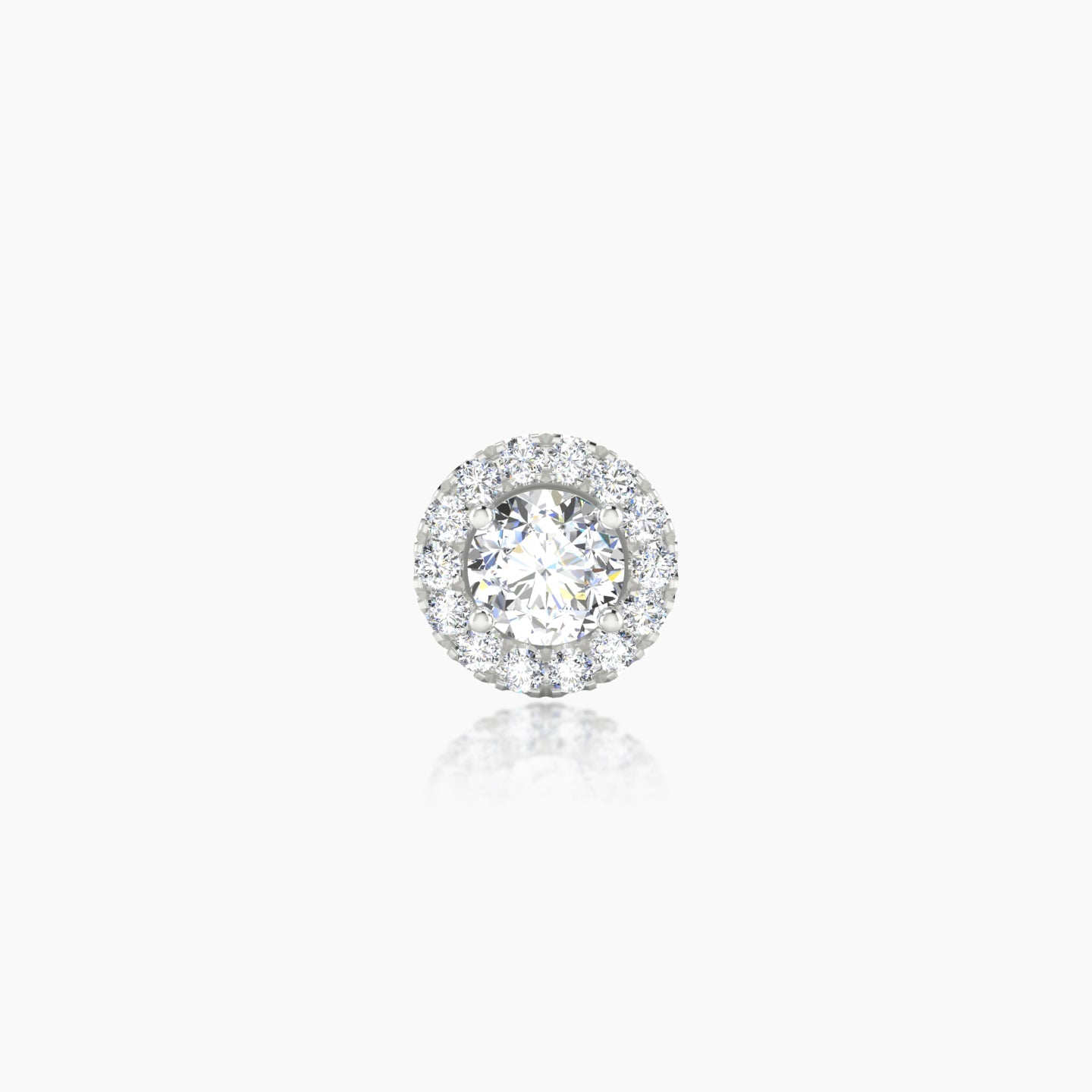 Eirene | 18k White Gold 7 mm 5 mm Halo Round Diamond Piercing