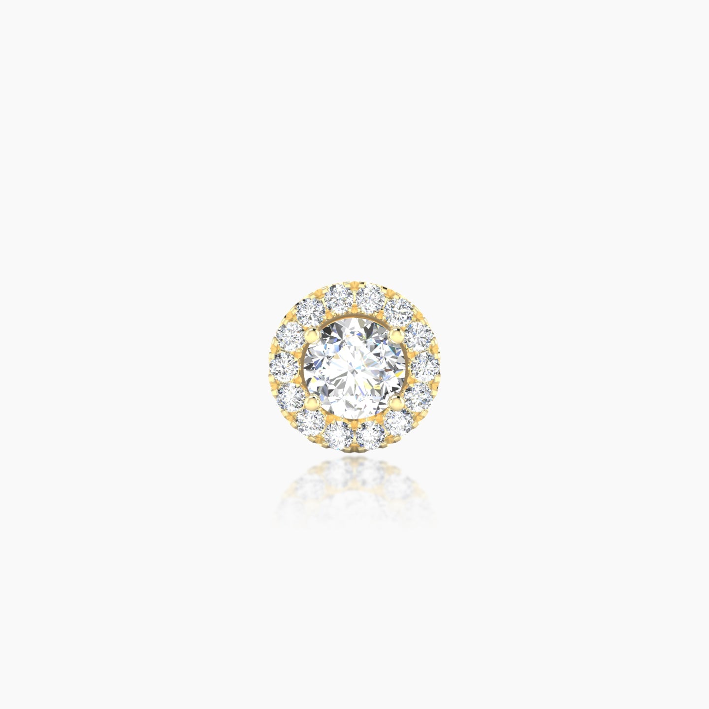 Eirene | 18k Yellow Gold 7 mm 5 mm Halo Round Diamond Piercing