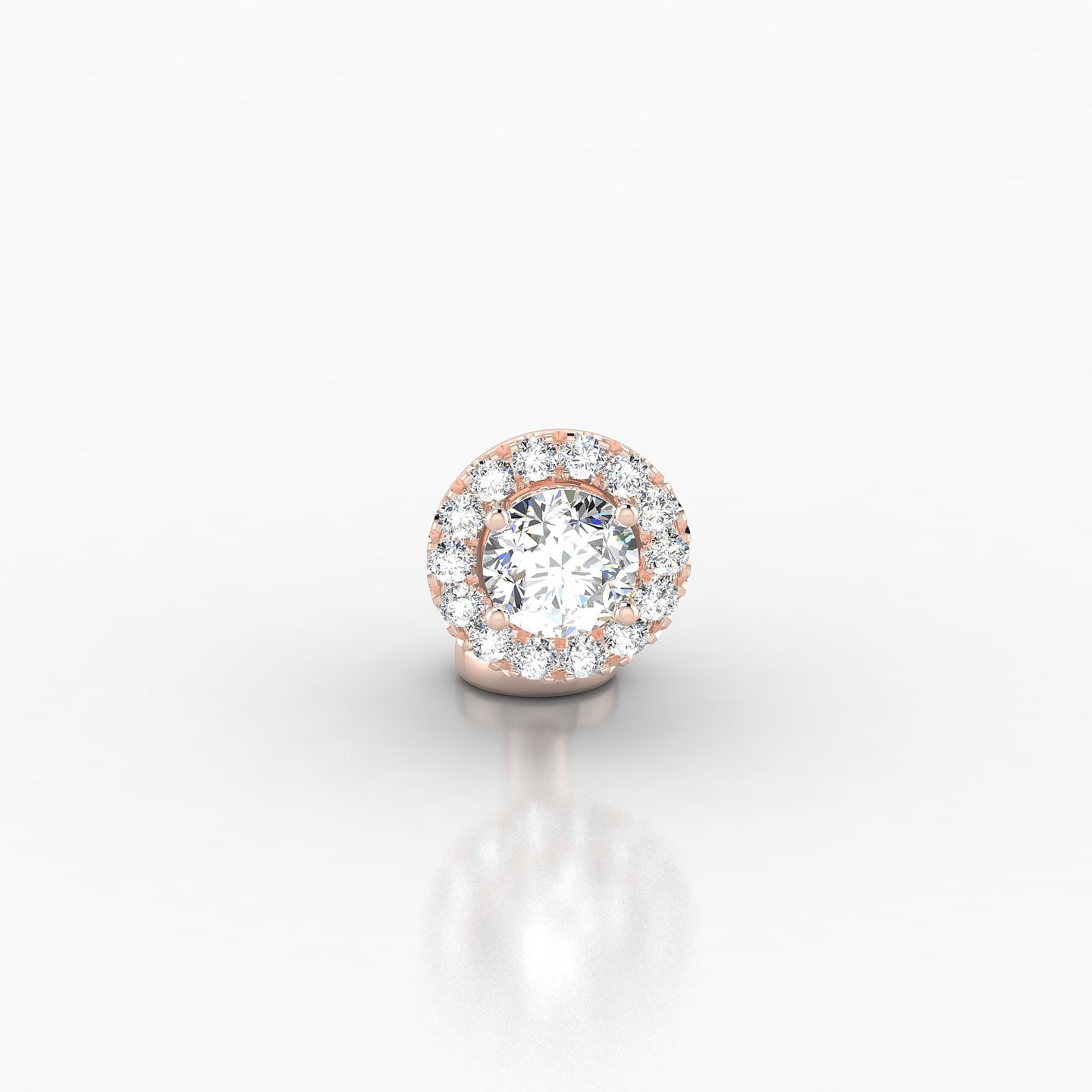 Eirene | 18k Rose Gold 6 mm 7 mm Halo Round Diamond Floating Navel Piercing