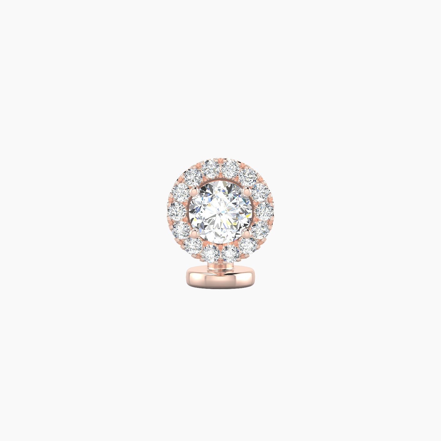 Eirene | 18k Rose Gold 7 mm 6 mm Halo Round Diamond Floating Navel Piercing