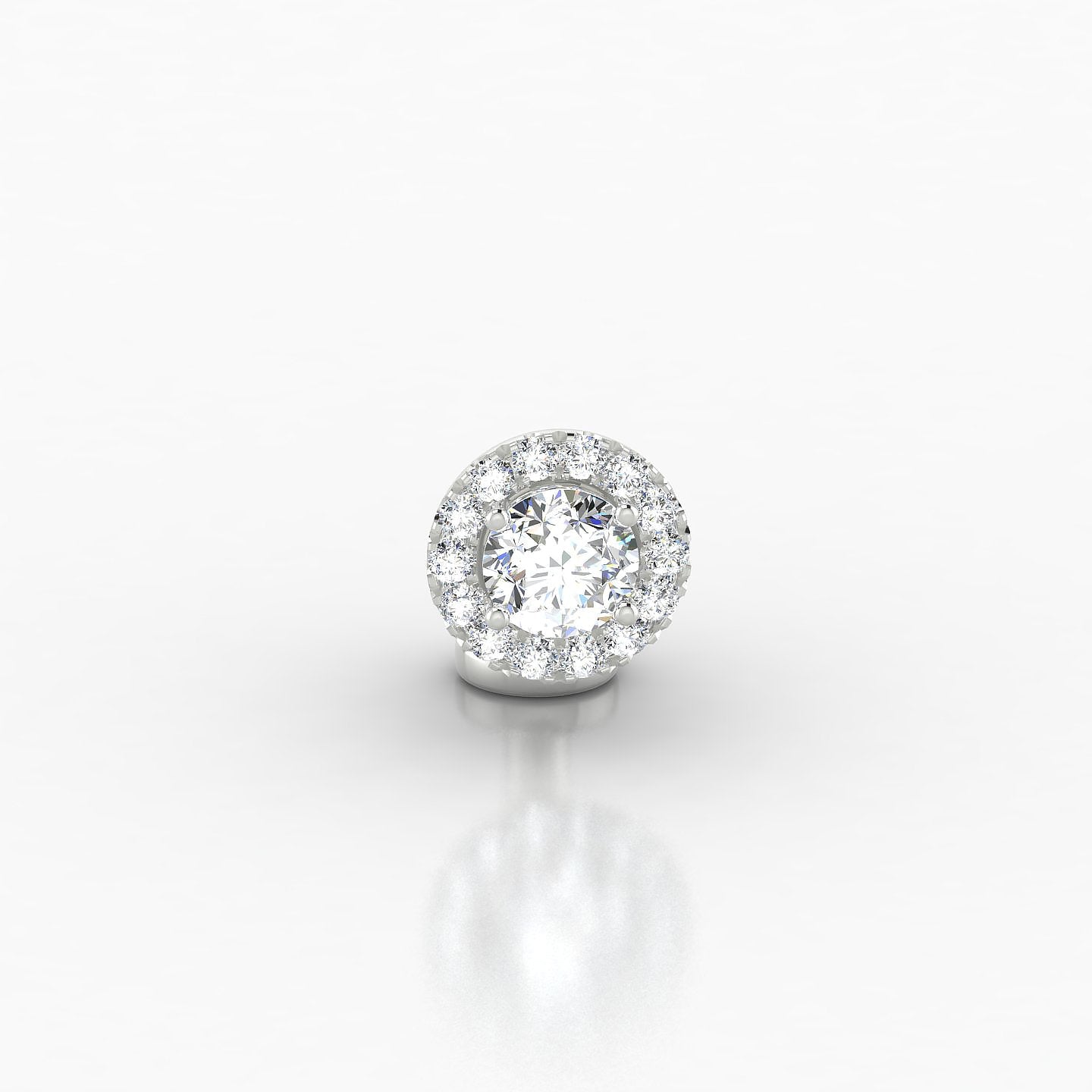 Eirene | 18k White Gold 6 mm 7 mm Halo Round Diamond Floating Navel Piercing