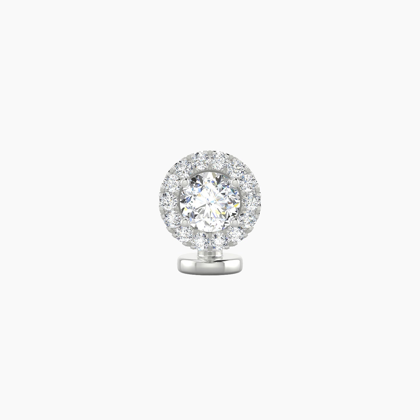 Eirene | 18k White Gold 7 mm 6 mm Halo Round Diamond Floating Navel Piercing