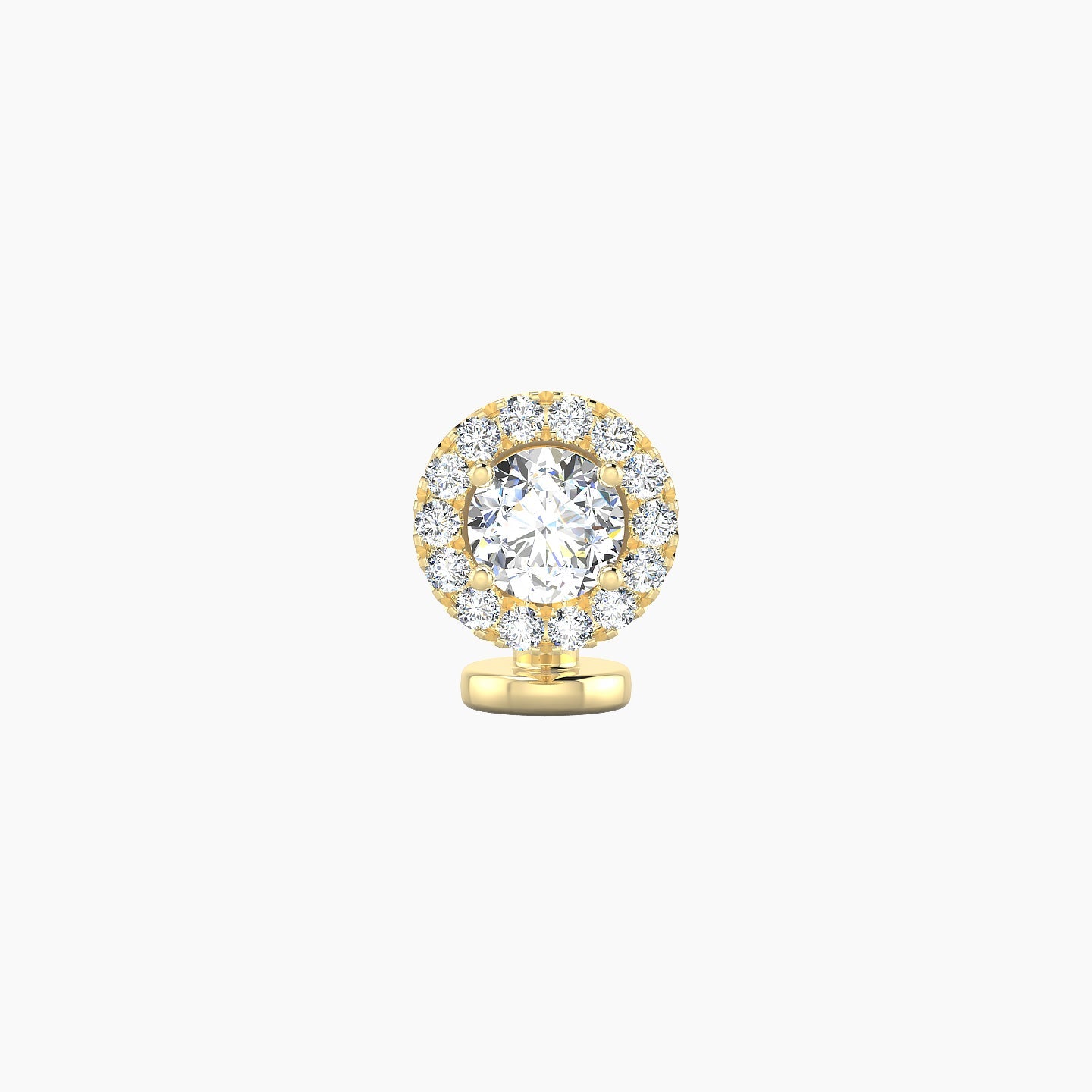 Eirene | 18k Yellow Gold 7 mm 6 mm Halo Round Diamond Floating Navel Piercing