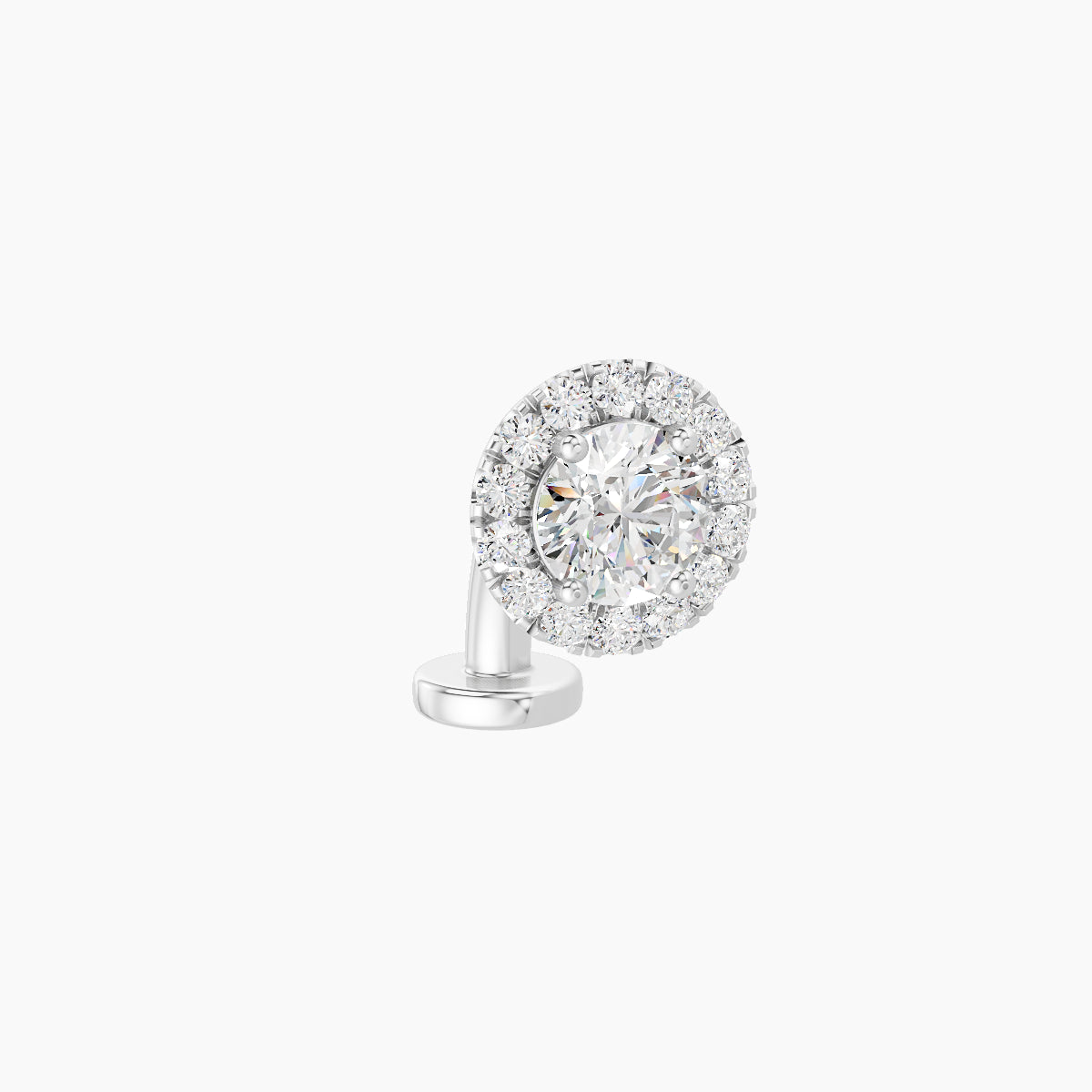 Eirene | 18k White Gold 6.5 mm 8 mm Halo Round Diamond Floating Navel Piercing