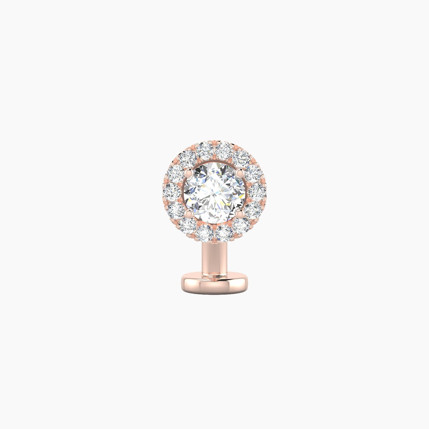 Eirene | 18k Rose Gold 7 mm 8 mm Halo Round Diamond Floating Navel Piercing