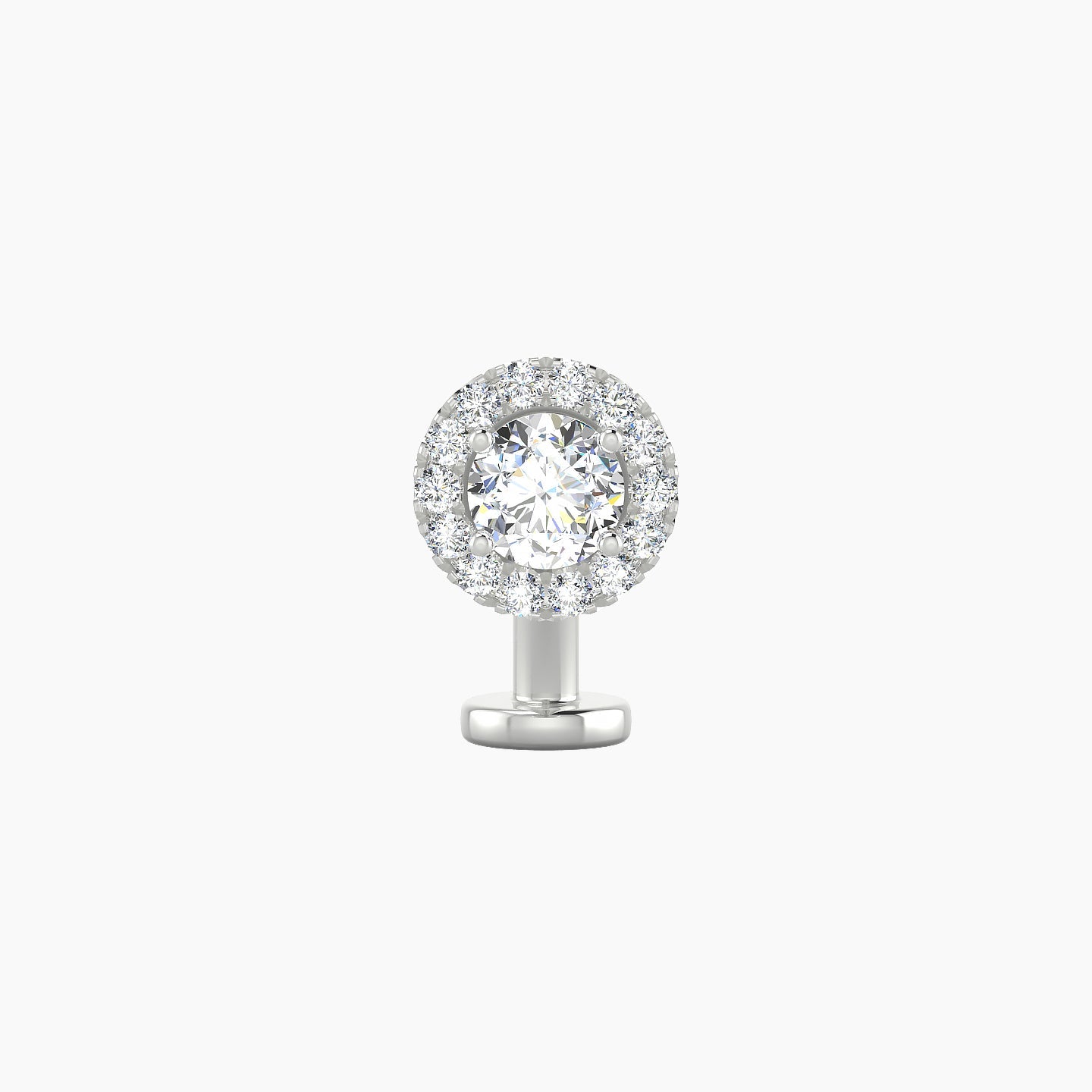 Eirene | 18k White Gold 7 mm 8 mm Halo Round Diamond Floating Navel Piercing