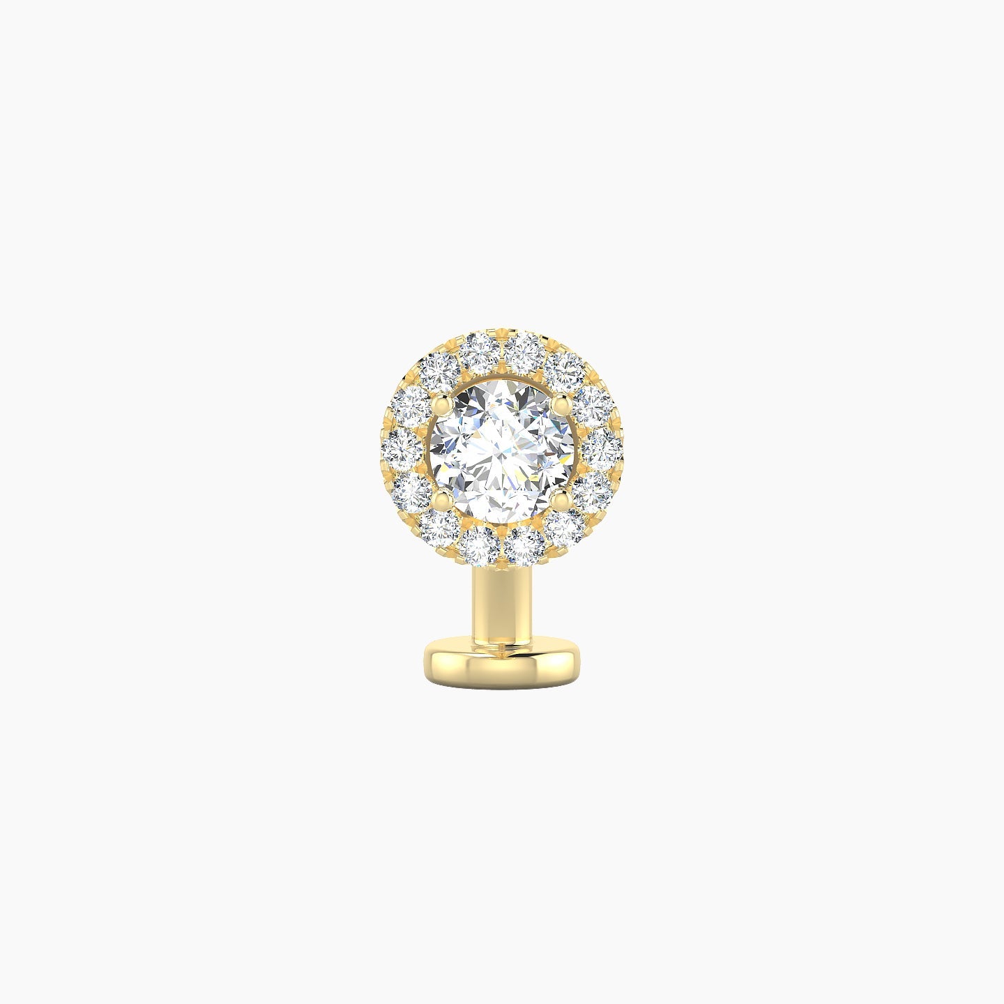 Eirene | 18k Yellow Gold 7 mm 8 mm Halo Round Diamond Floating Navel Piercing