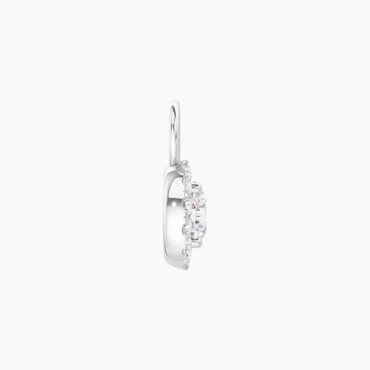 Eirene | 18k White Gold 6.5 mm Halo Round Diamond Charm