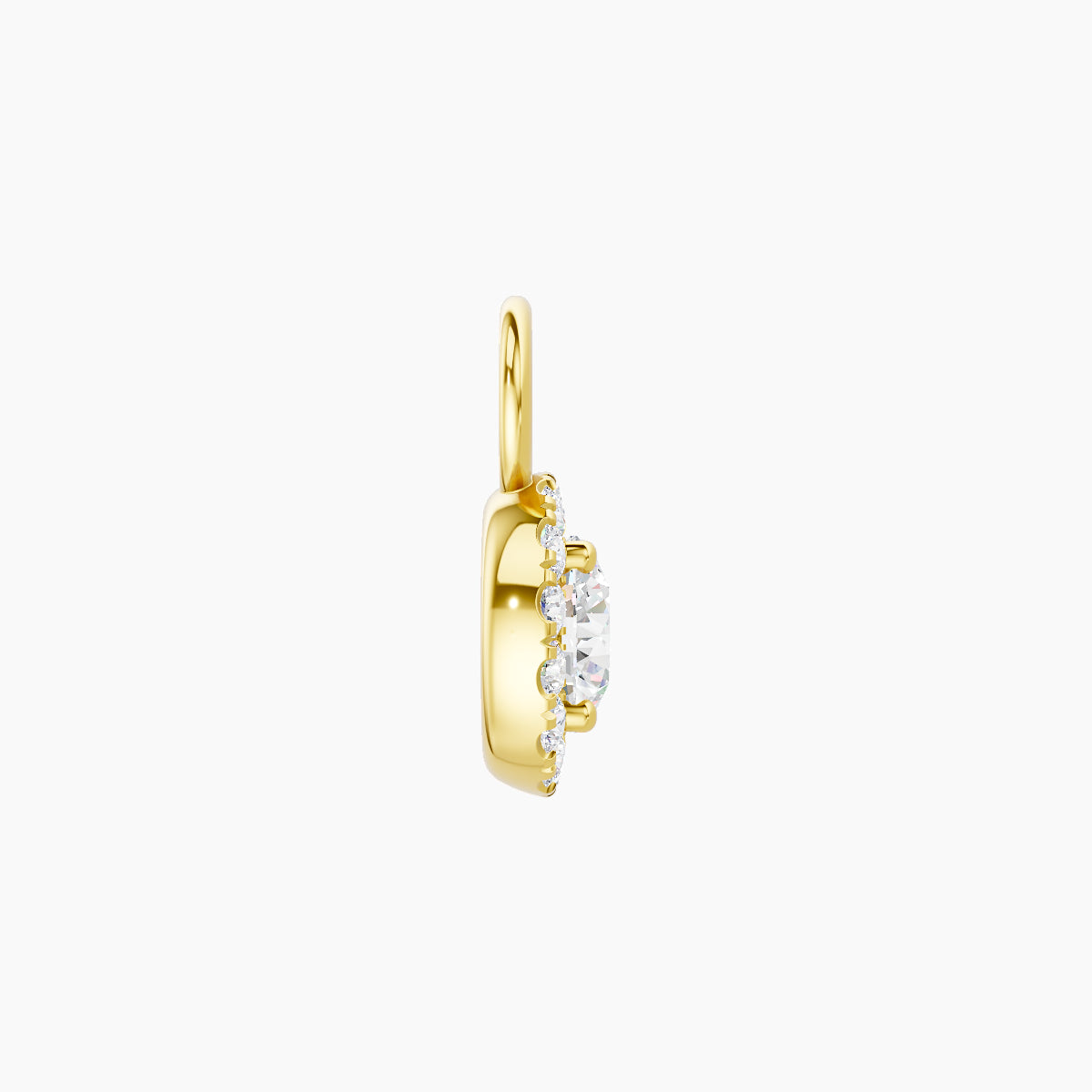 Eirene | 18k Yellow Gold 6.5 mm Halo Round Diamond Charm