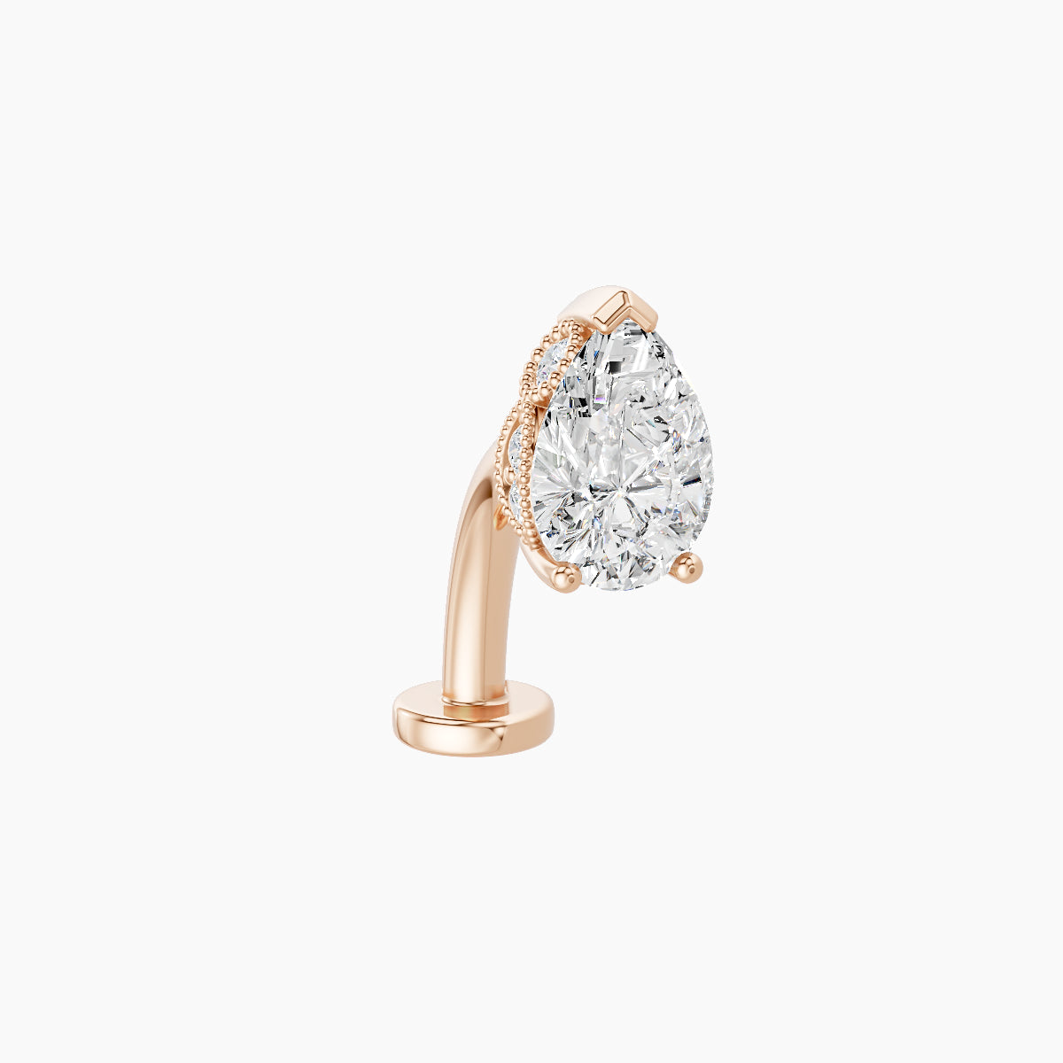 Elvira | 18k Rose Gold 7 mm 10 mm Diamond Floating Navel Piercing