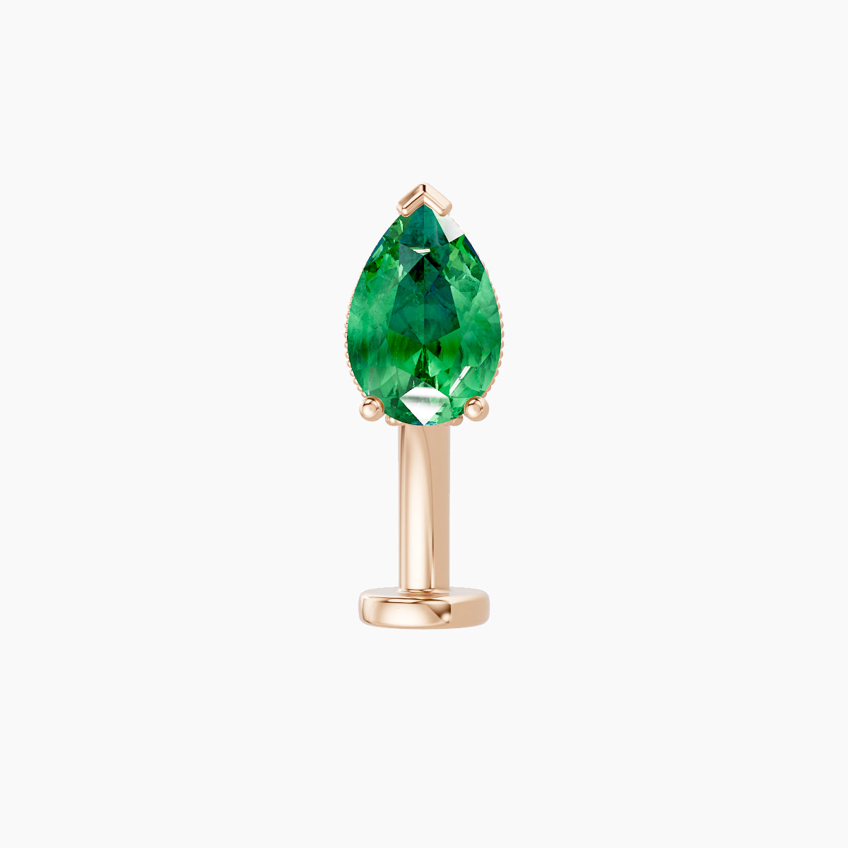 Elvira | 18k Rose Gold 10 mm 7 mm Emerald & Diamond Floating Navel Piercing