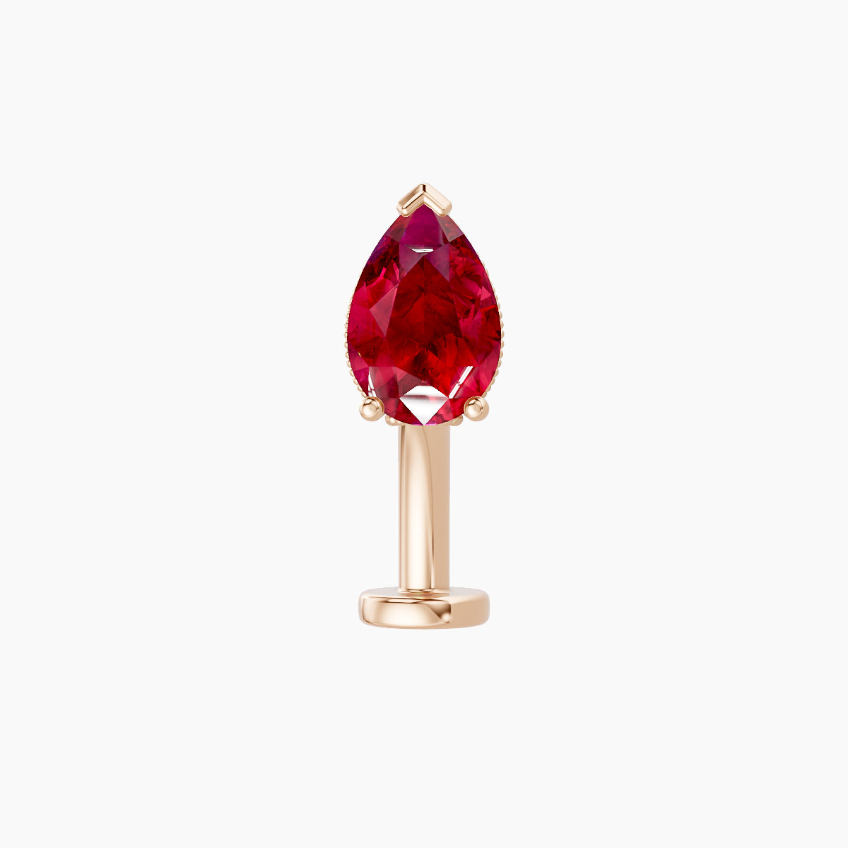 Elvira | 18k Rose Gold 10 mm 7 mm Ruby & Diamond Floating Navel Piercing