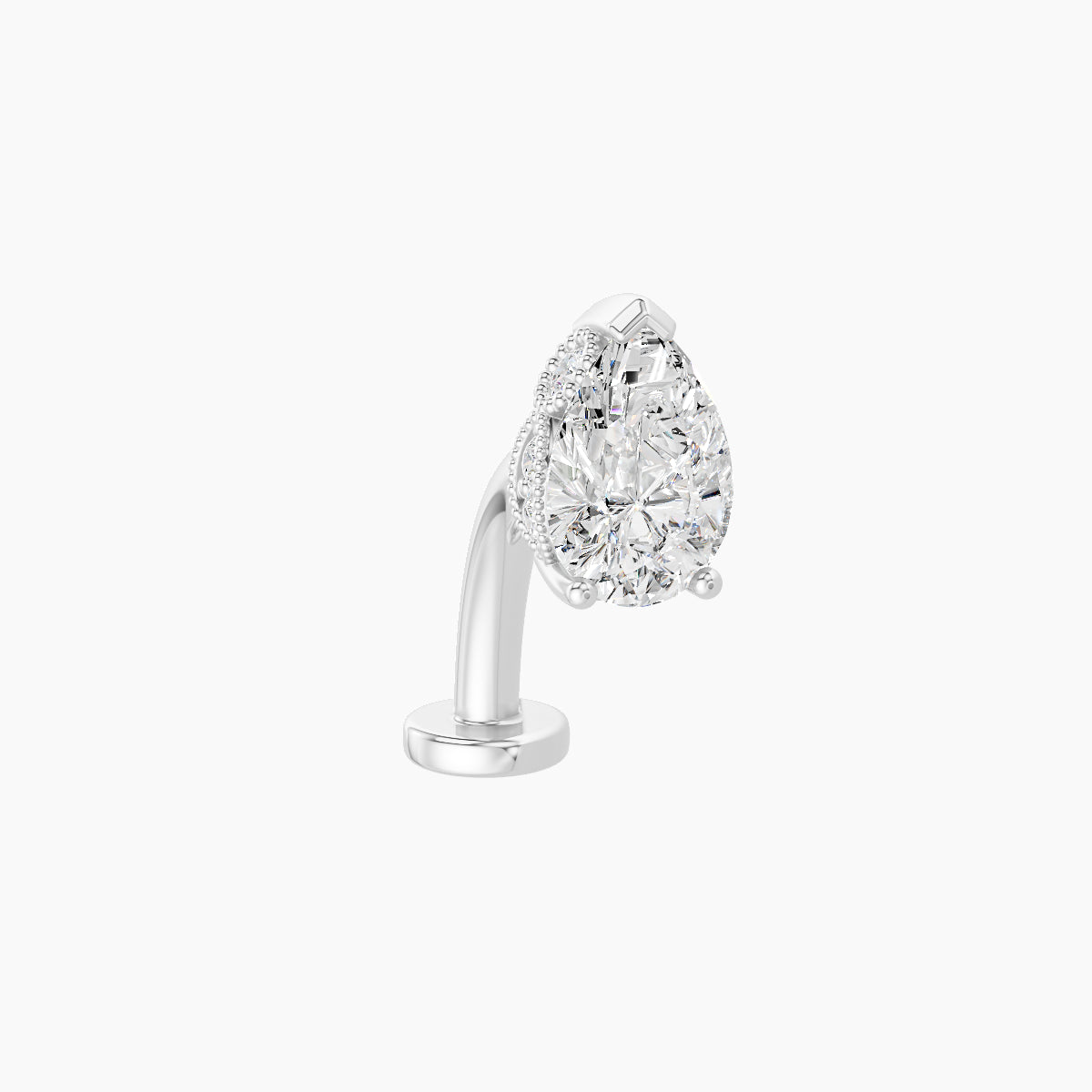Elvira | 18k White Gold 7 mm 10 mm Diamond Floating Navel Piercing