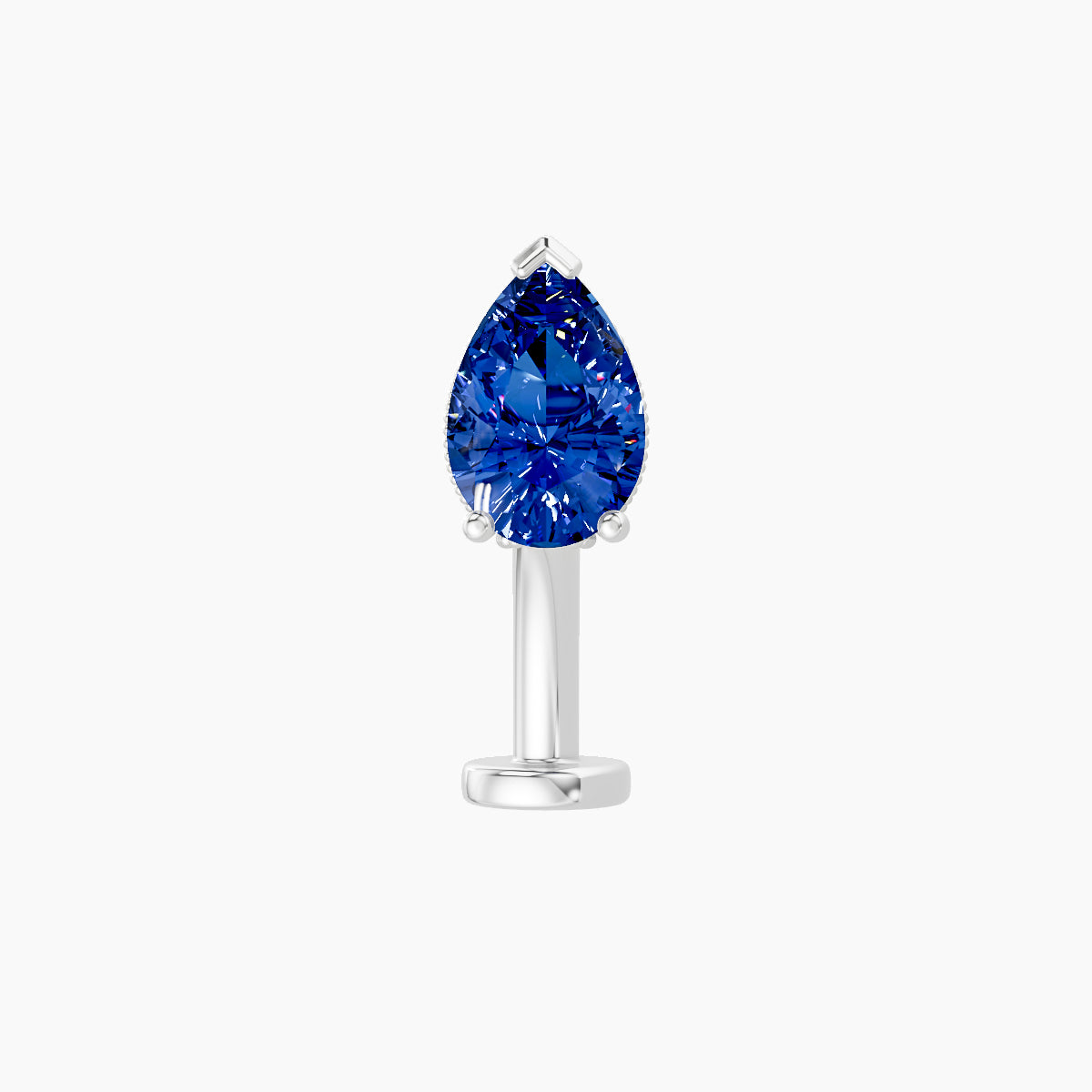 Elvira | 18k White Gold 10 mm 7 mm Sapphire & Diamond Floating Navel Piercing