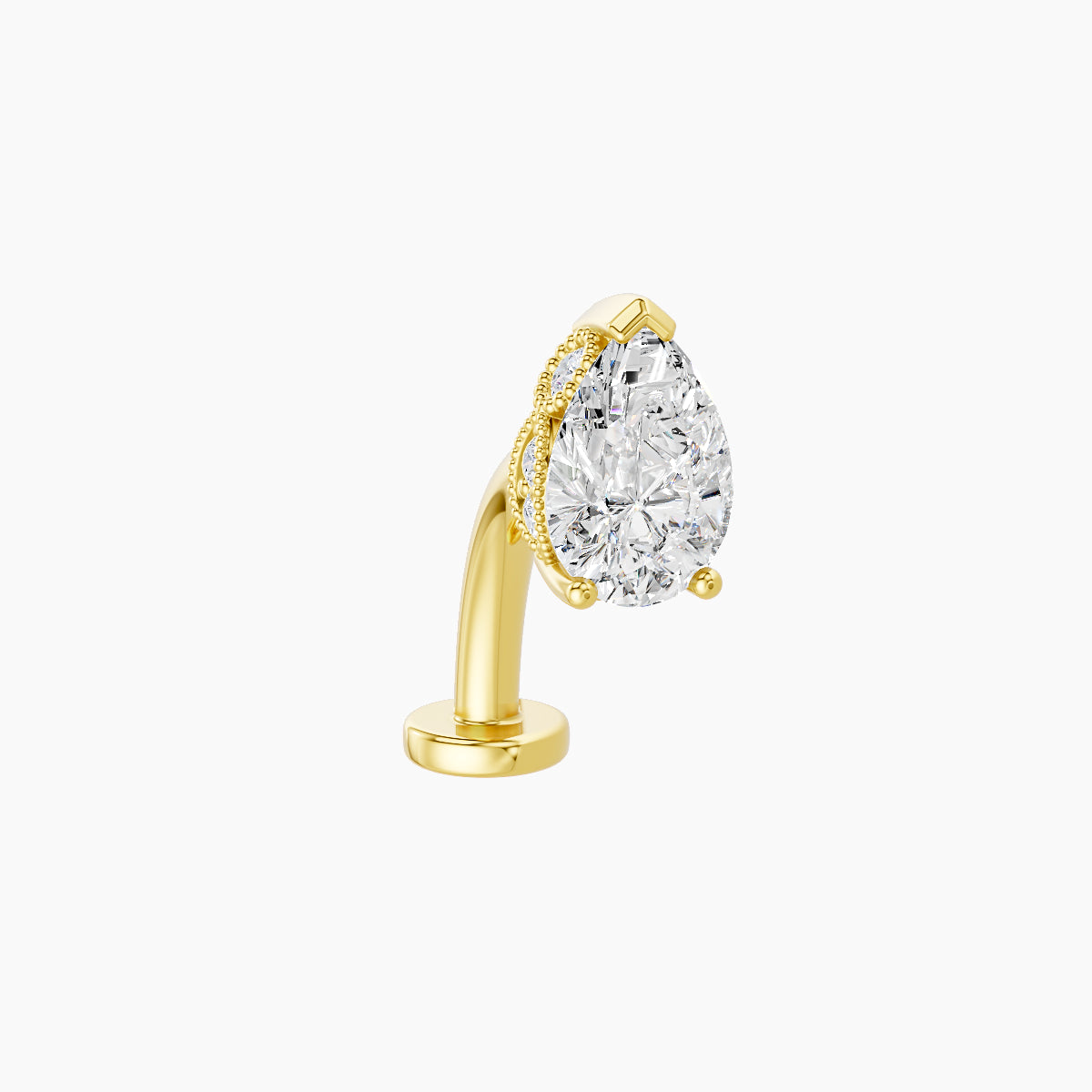 Elvira | 18k Yellow Gold 7 mm 10 mm Diamond Floating Navel Piercing