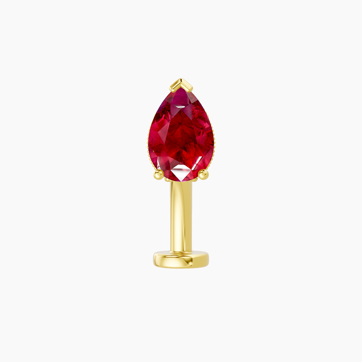 Elvira | 18k Yellow Gold 10 mm 7 mm Ruby & Diamond Floating Navel Piercing