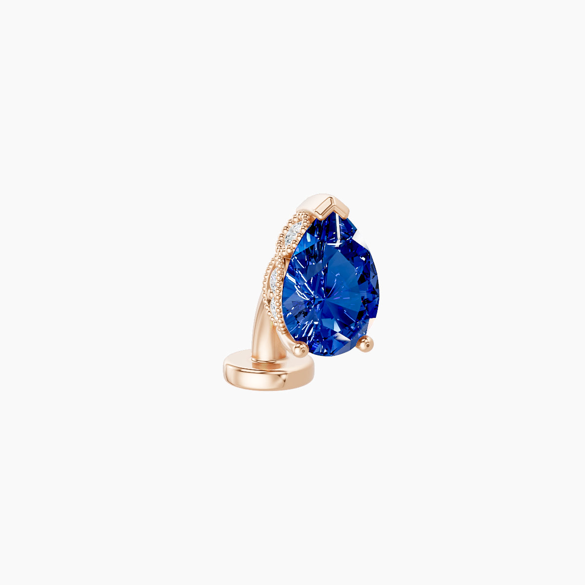 Elvira | 18k Rose Gold 6 mm 7 mm Sapphire & Diamond Floating Navel Piercing