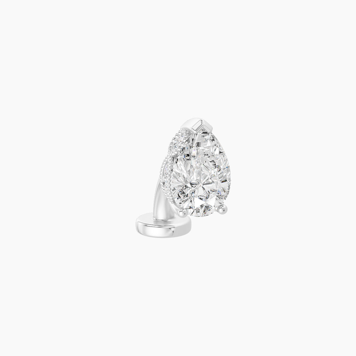 Elvira | 18k White Gold 7 mm 6 mm Diamond Floating Navel Piercing