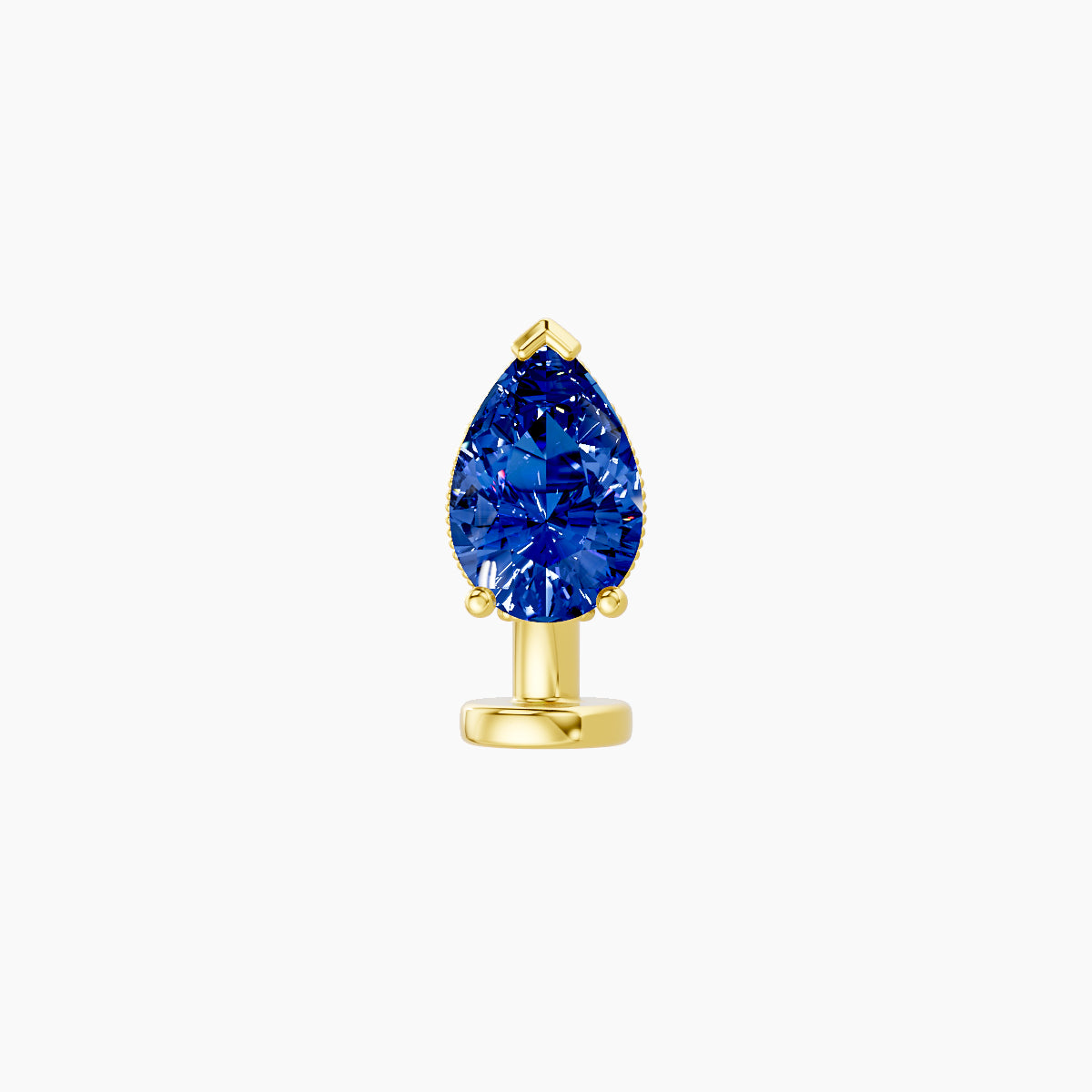 Elvira | 18k Yellow Gold 6 mm 7 mm Sapphire & Diamond Floating Navel Piercing