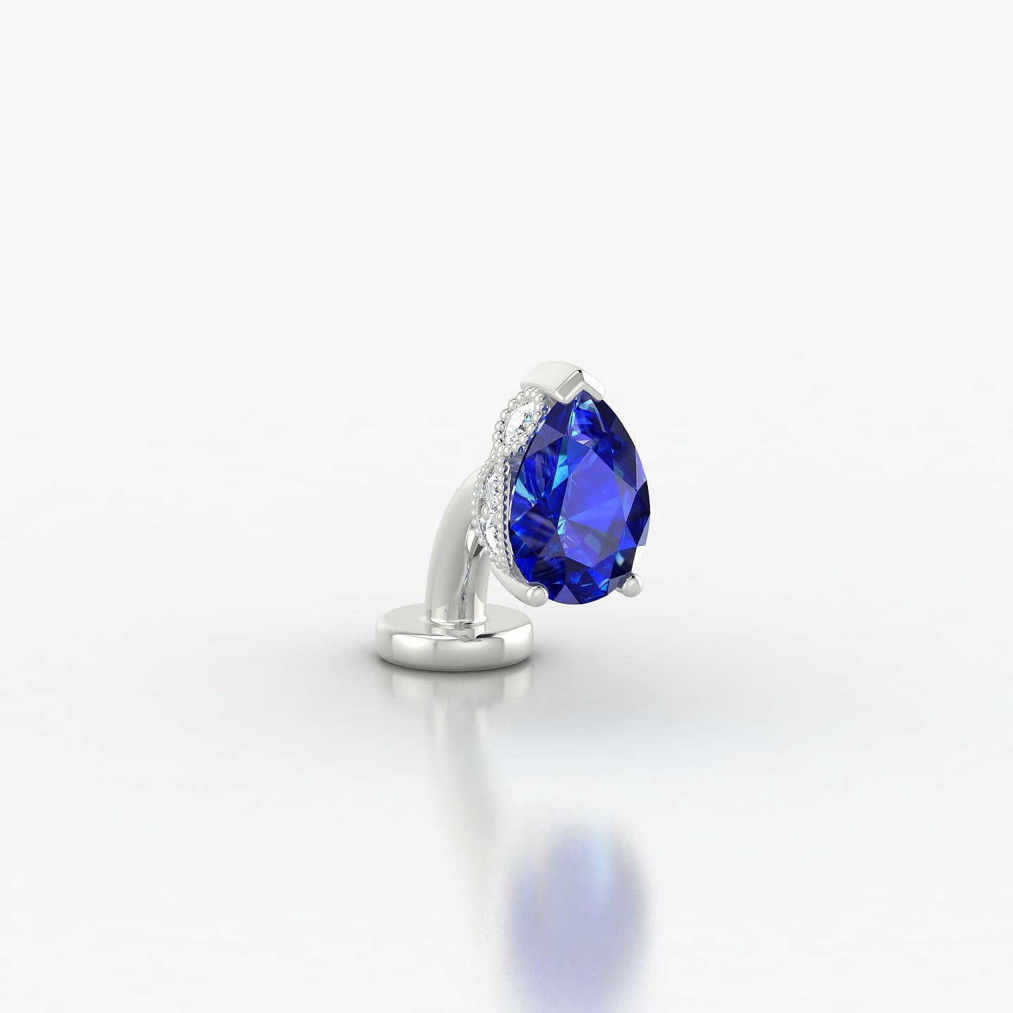 Elvira | 18k White Gold 6 mm 7 mm Sapphire & Diamond Floating Navel Piercing