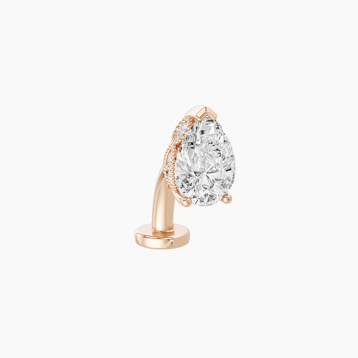 Elvira | 18k Rose Gold 7 mm 8 mm Diamond Floating Navel Piercing