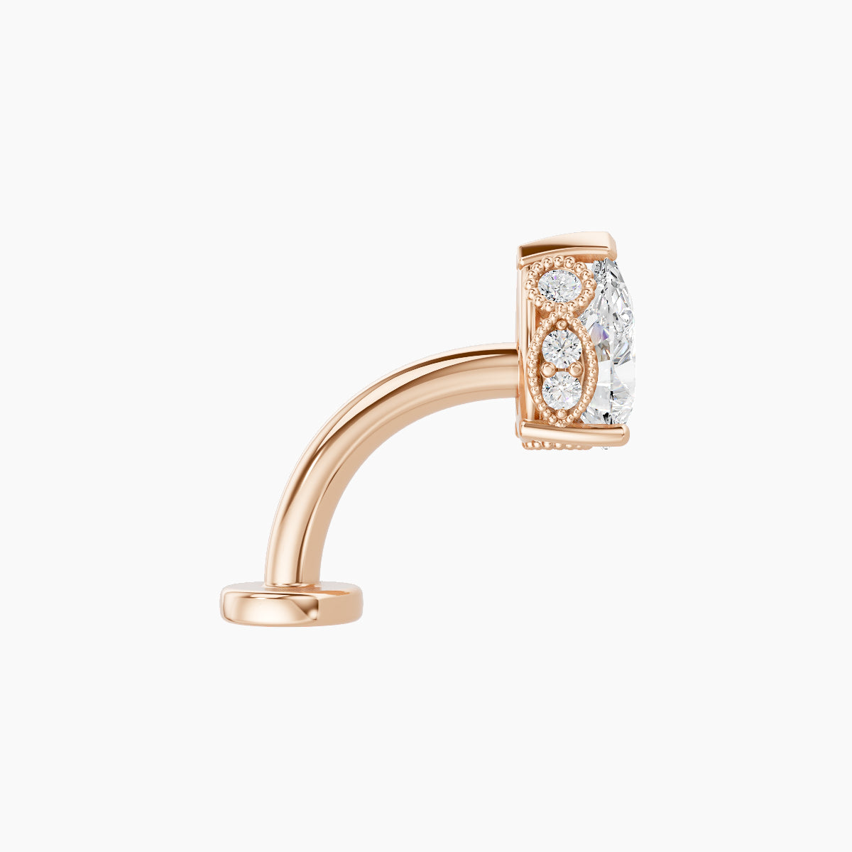 Elvira | 18k Rose Gold 7 mm 8 mm Diamond Floating Navel Piercing
