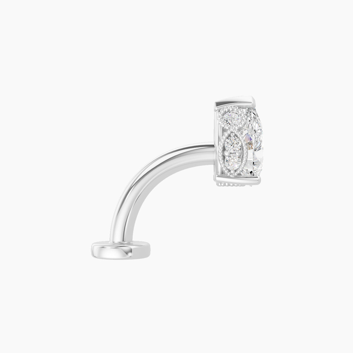 Elvira | 18k White Gold 7 mm 8 mm Diamond Floating Navel Piercing