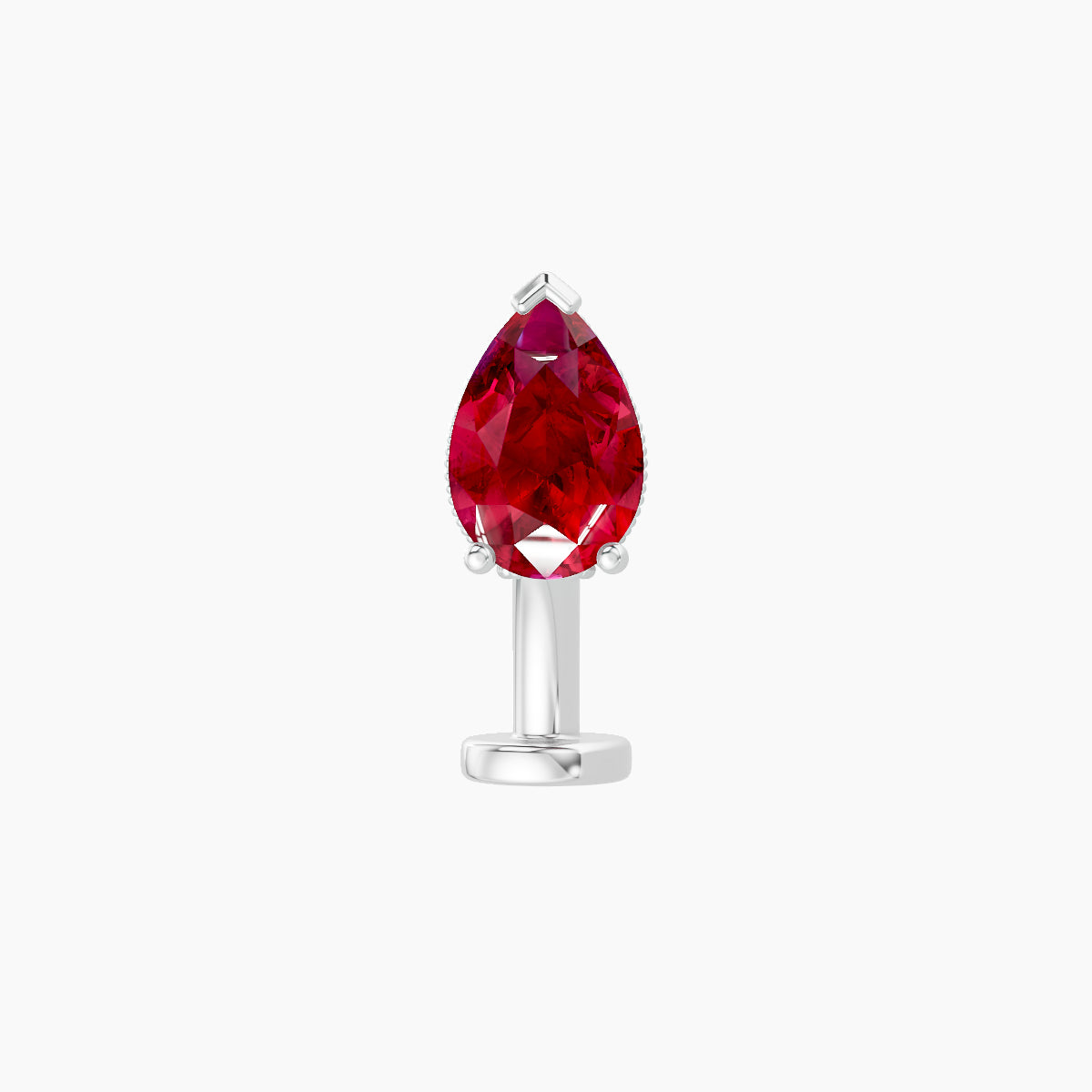 Elvira | 18k White Gold 8 mm 7 mm Ruby & Diamond Floating Navel Piercing