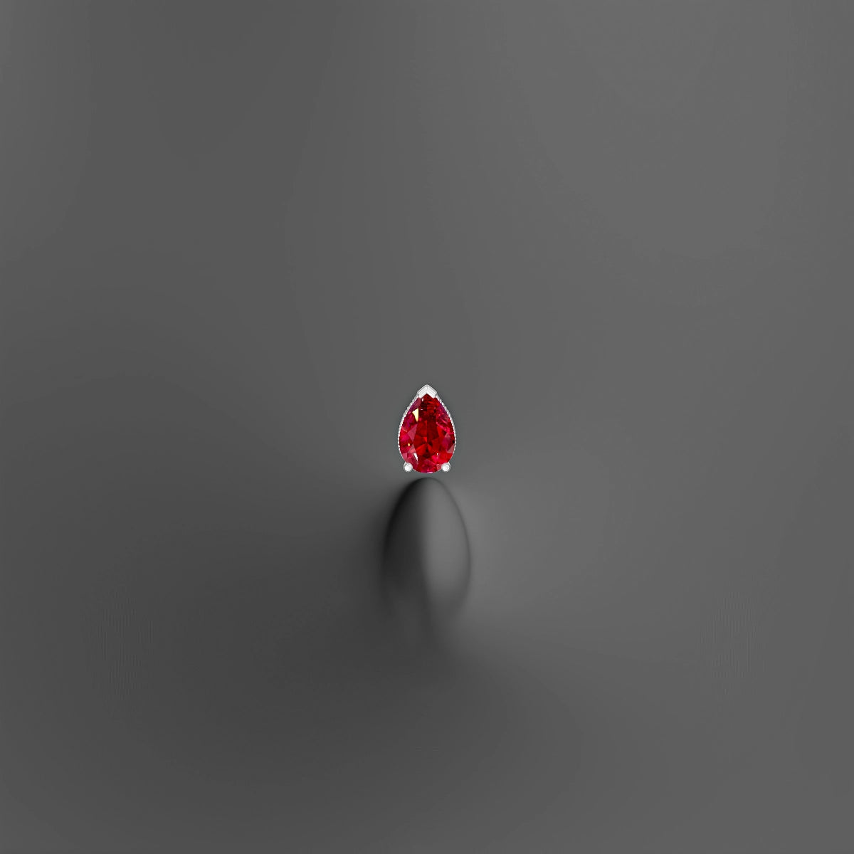 Elvira | 18k White Gold 8 mm 7 mm Ruby & Diamond Floating Navel Piercing