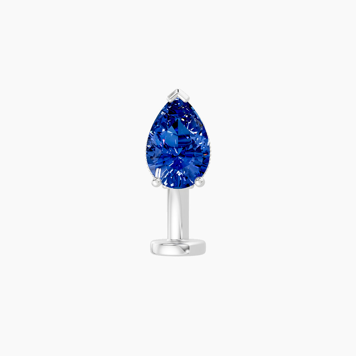 Elvira | 18k White Gold 8 mm 7 mm Sapphire & Diamond Floating Navel Piercing