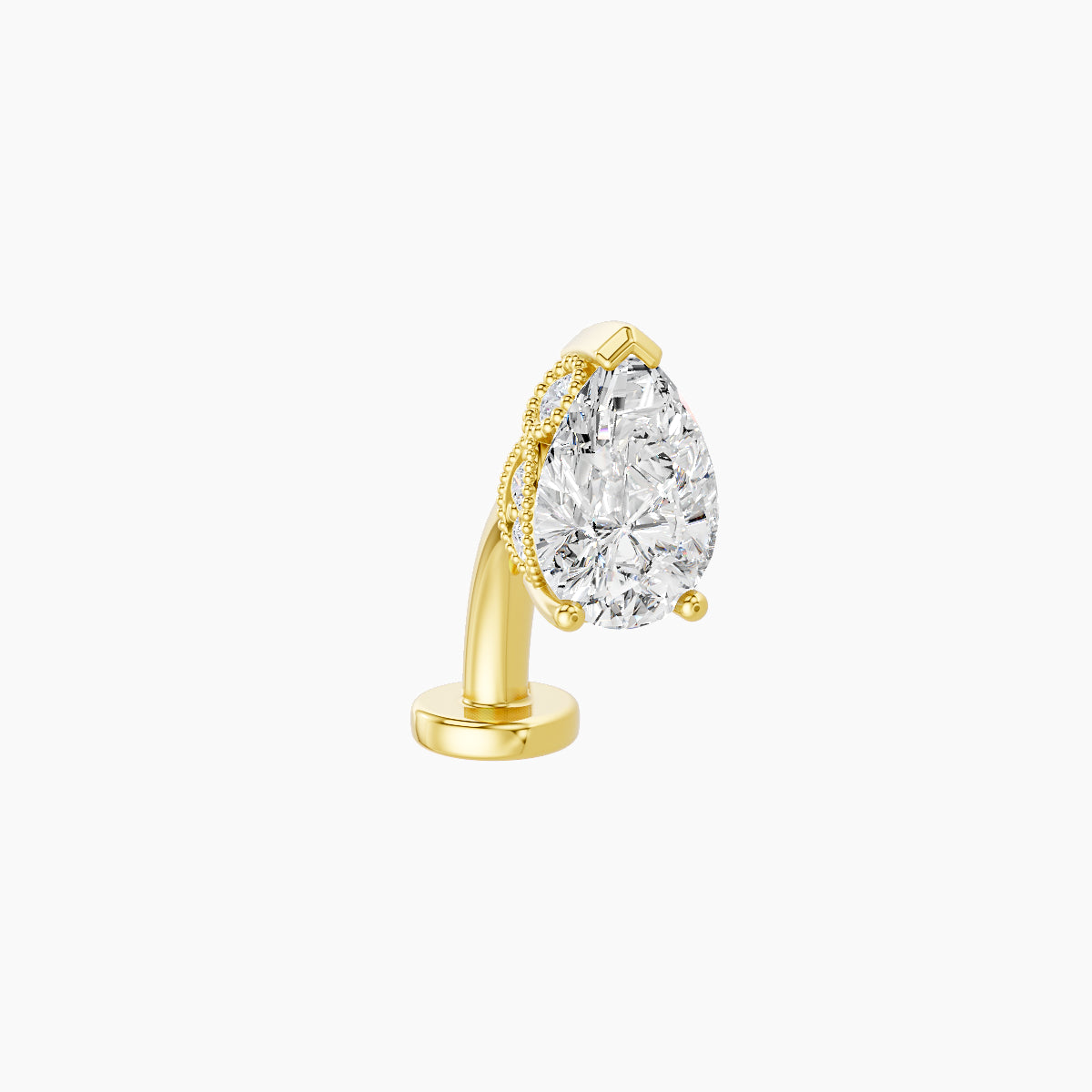 Elvira | 18k Yellow Gold 7 mm 8 mm Diamond Floating Navel Piercing