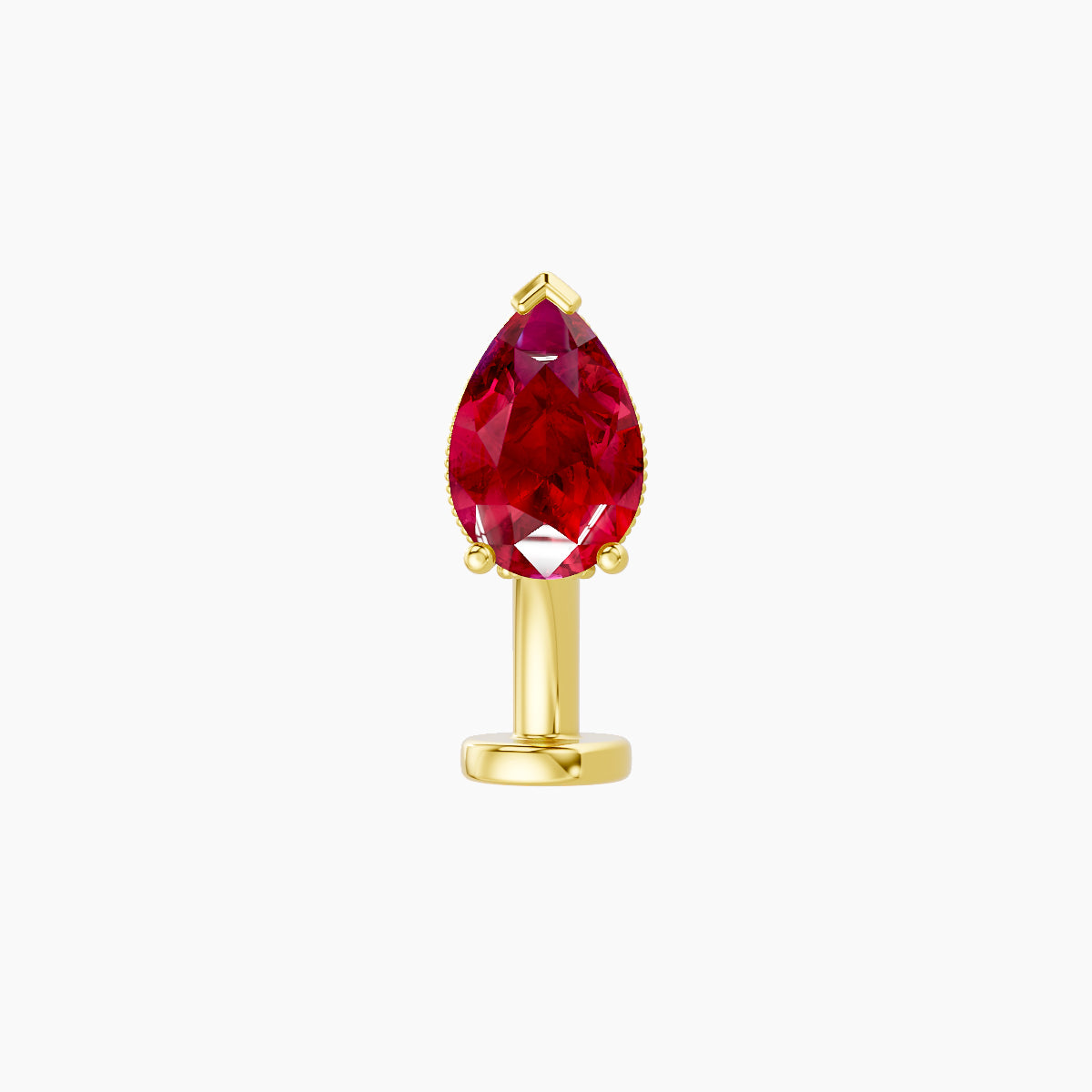 Elvira | 18k Yellow Gold 8 mm 7 mm Ruby & Diamond Floating Navel Piercing