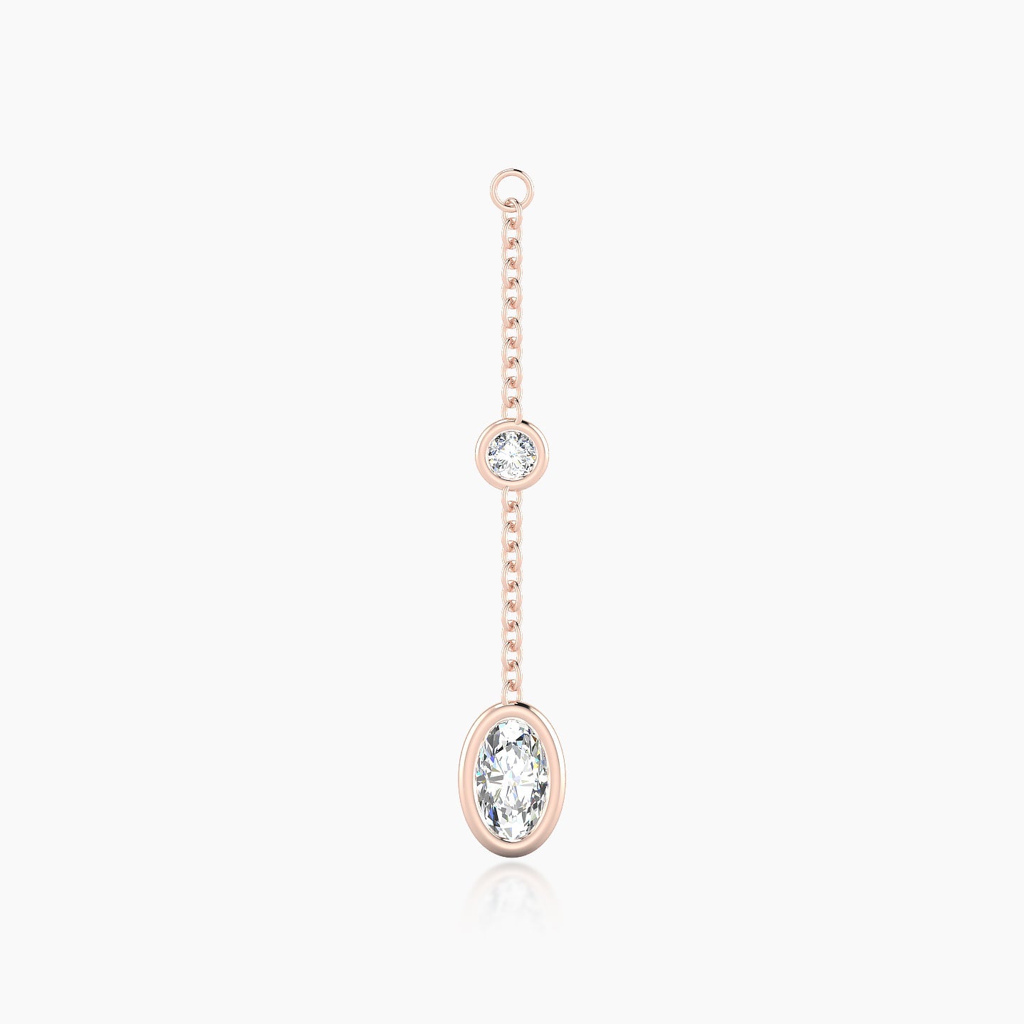 Enyo | 18k Rose Gold 28 mm Oval Diamond Chain Charm