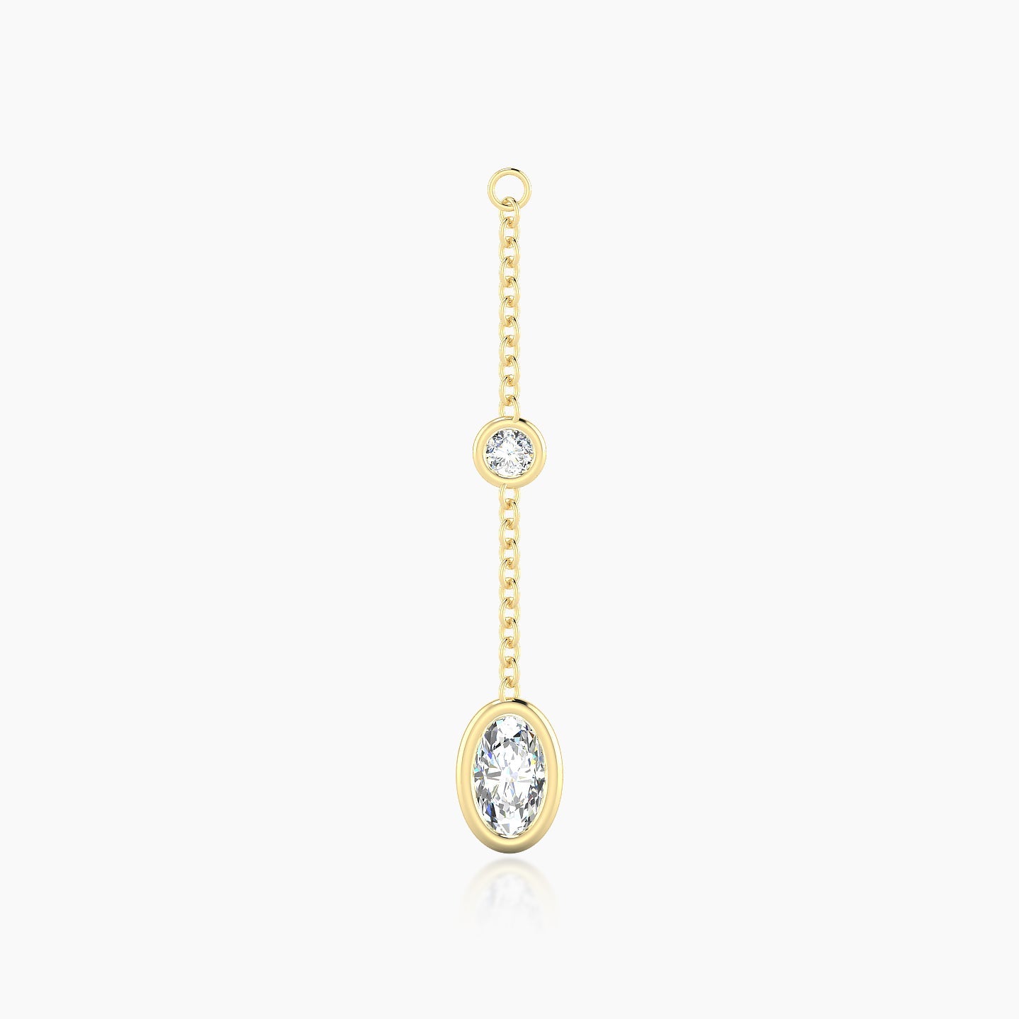 Enyo | 18k Yellow Gold 28 mm Oval Diamond Chain Charm