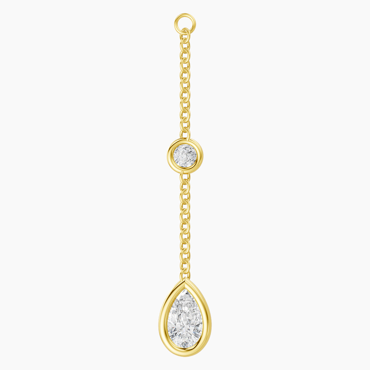 Enyo | 18k Yellow Gold 28 mm Pear Diamond Chain Charm