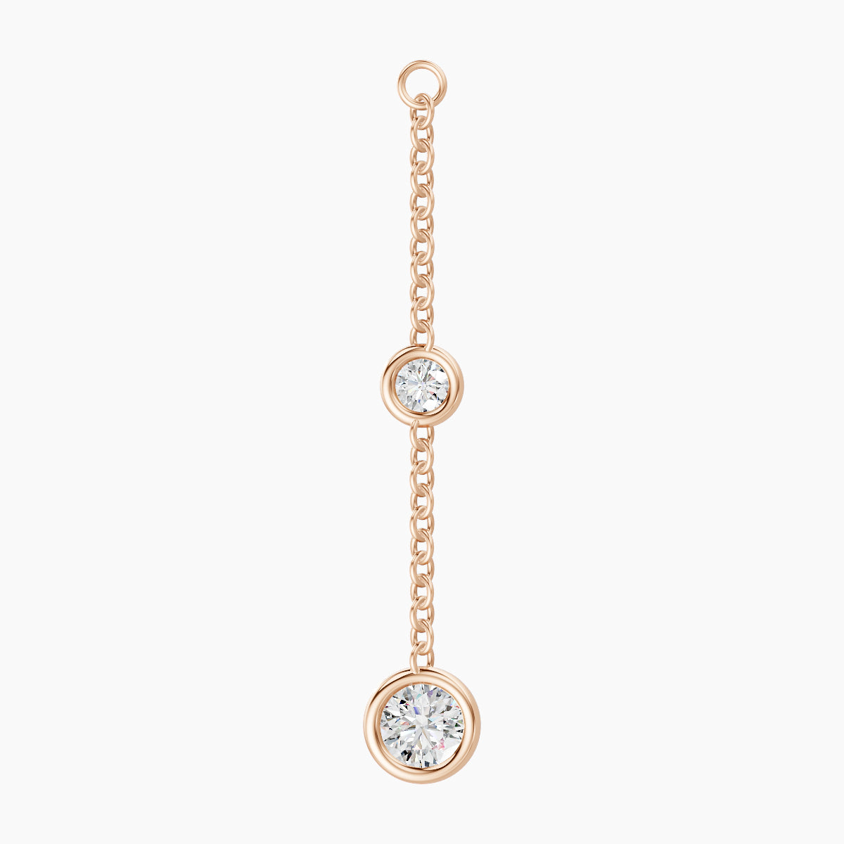 Enyo | 18k Rose Gold 24 mm Round Diamond Chain Charm