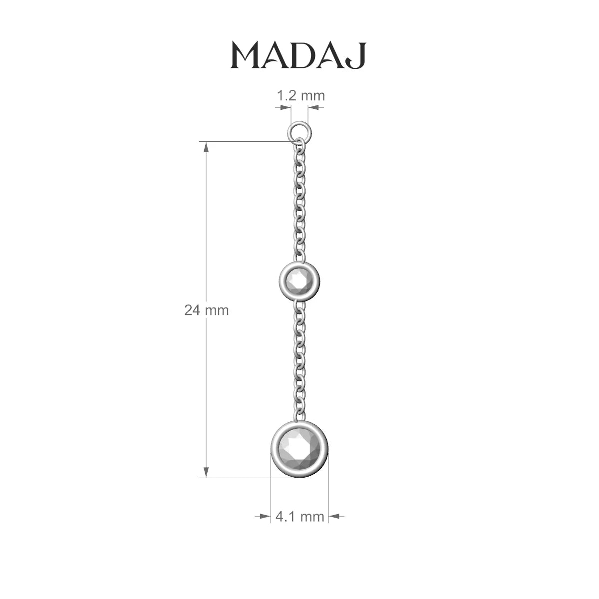 Enyo | 18k Yellow Gold 24 mm Round Diamond Chain Charm