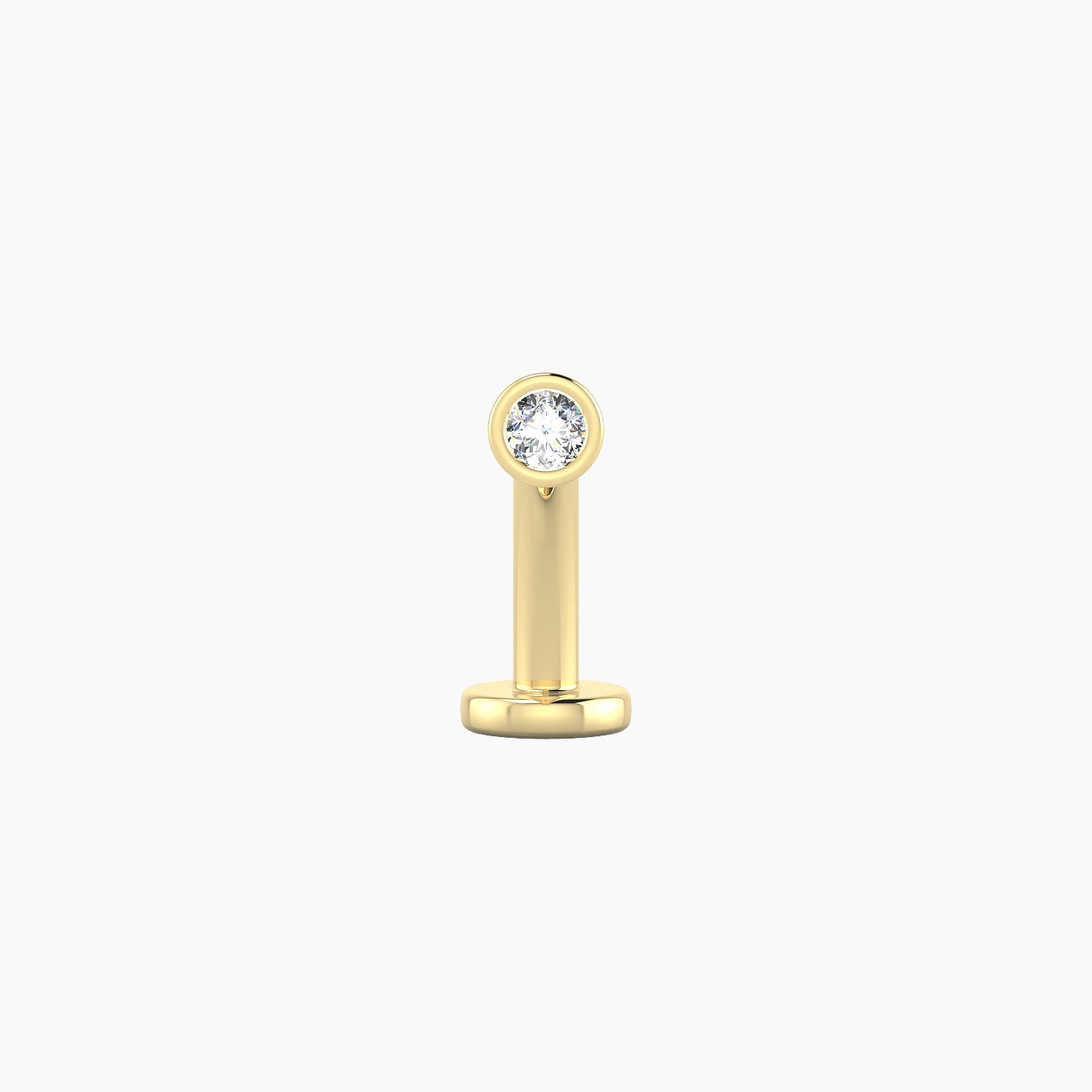 Eos | 18k Yellow Gold 3 mm 10 mm Round Diamond Floating Navel Piercing