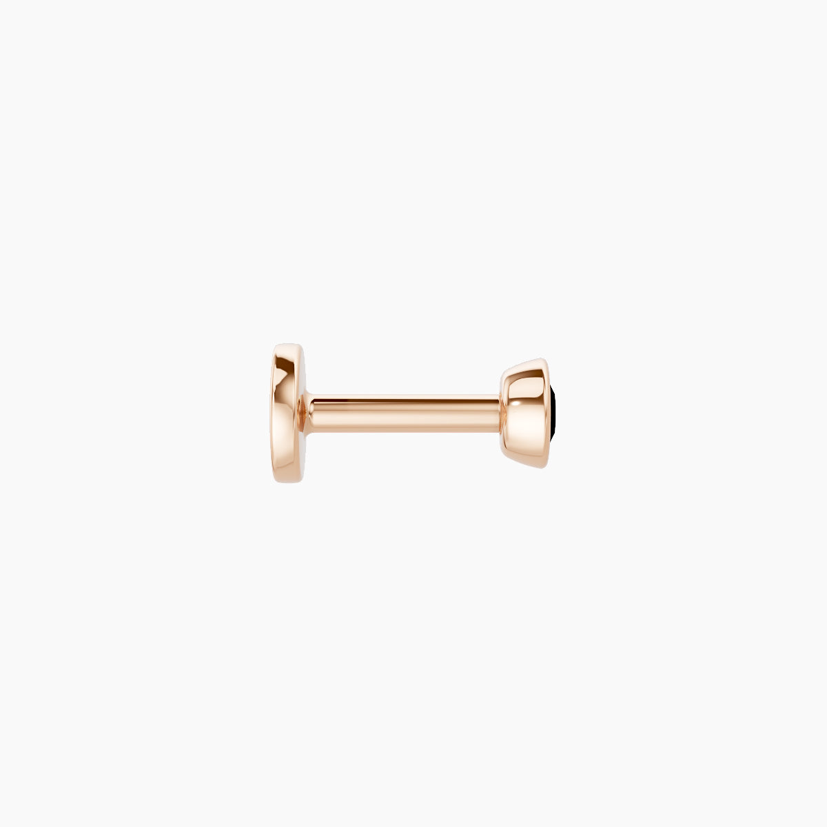 Eos | 18k Rose Gold 5 mm 3 mm Round Black Diamond Nose Piercing