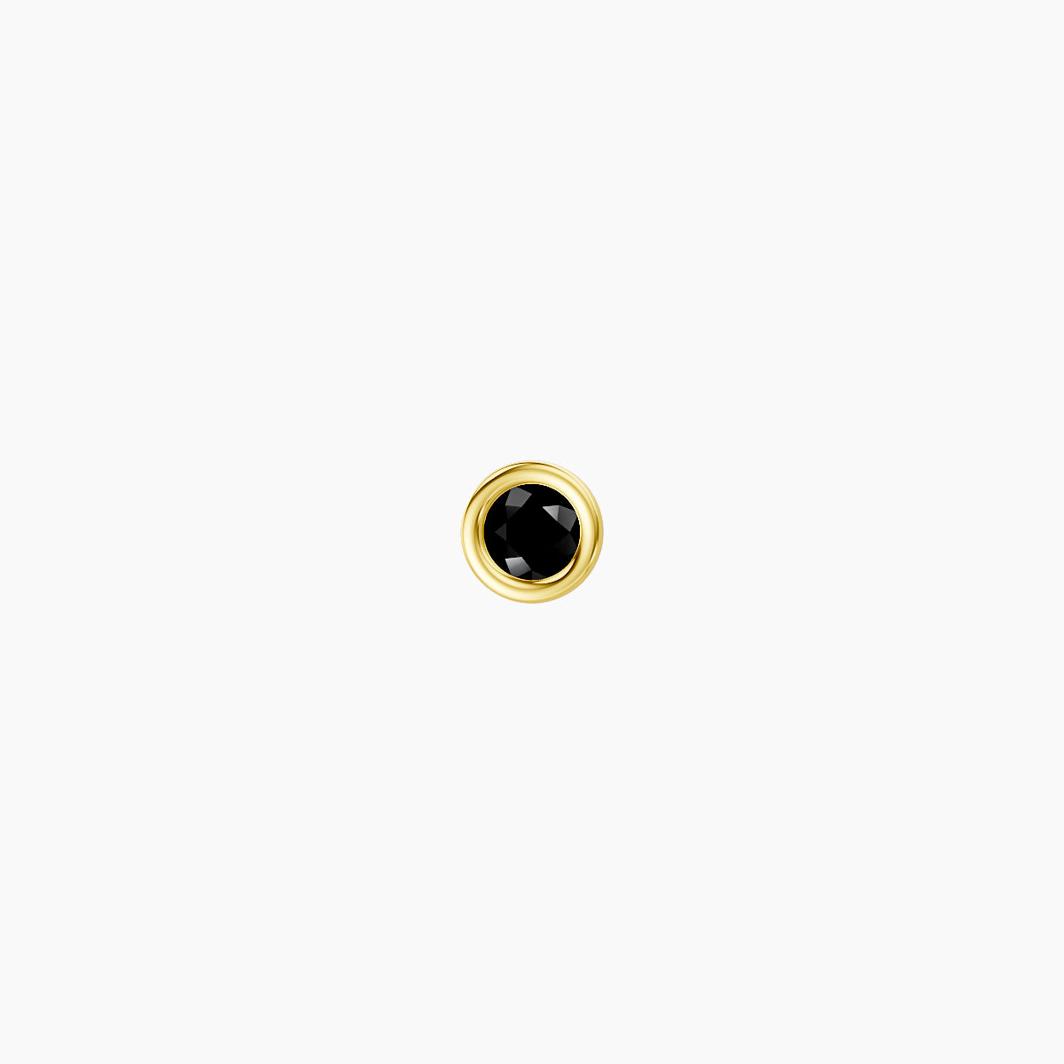 Eos | 18k Yellow Gold 5 mm 3 mm Round Black Diamond Nose Piercing