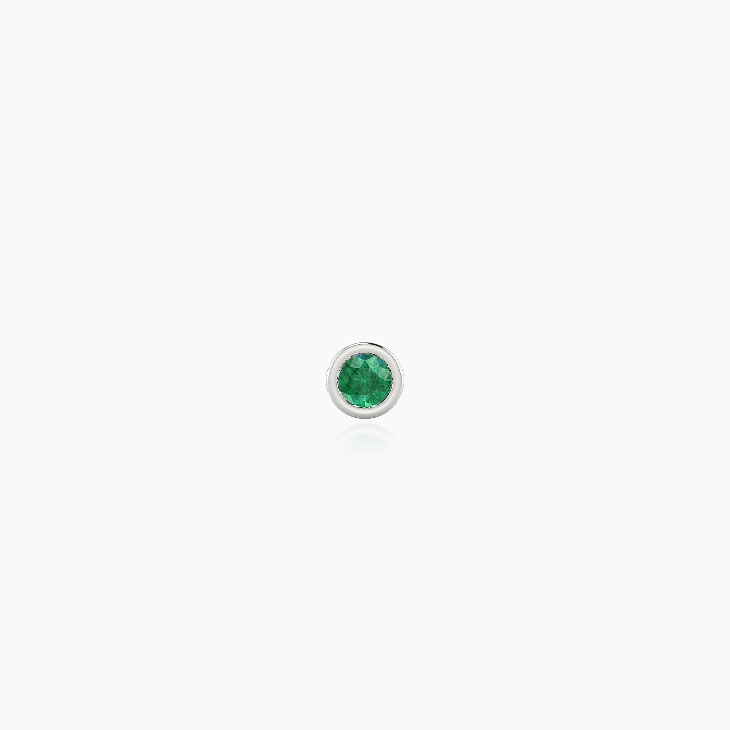 Eos | 18k White Gold 5 mm 3 mm Round Emerald Nostril Piercing