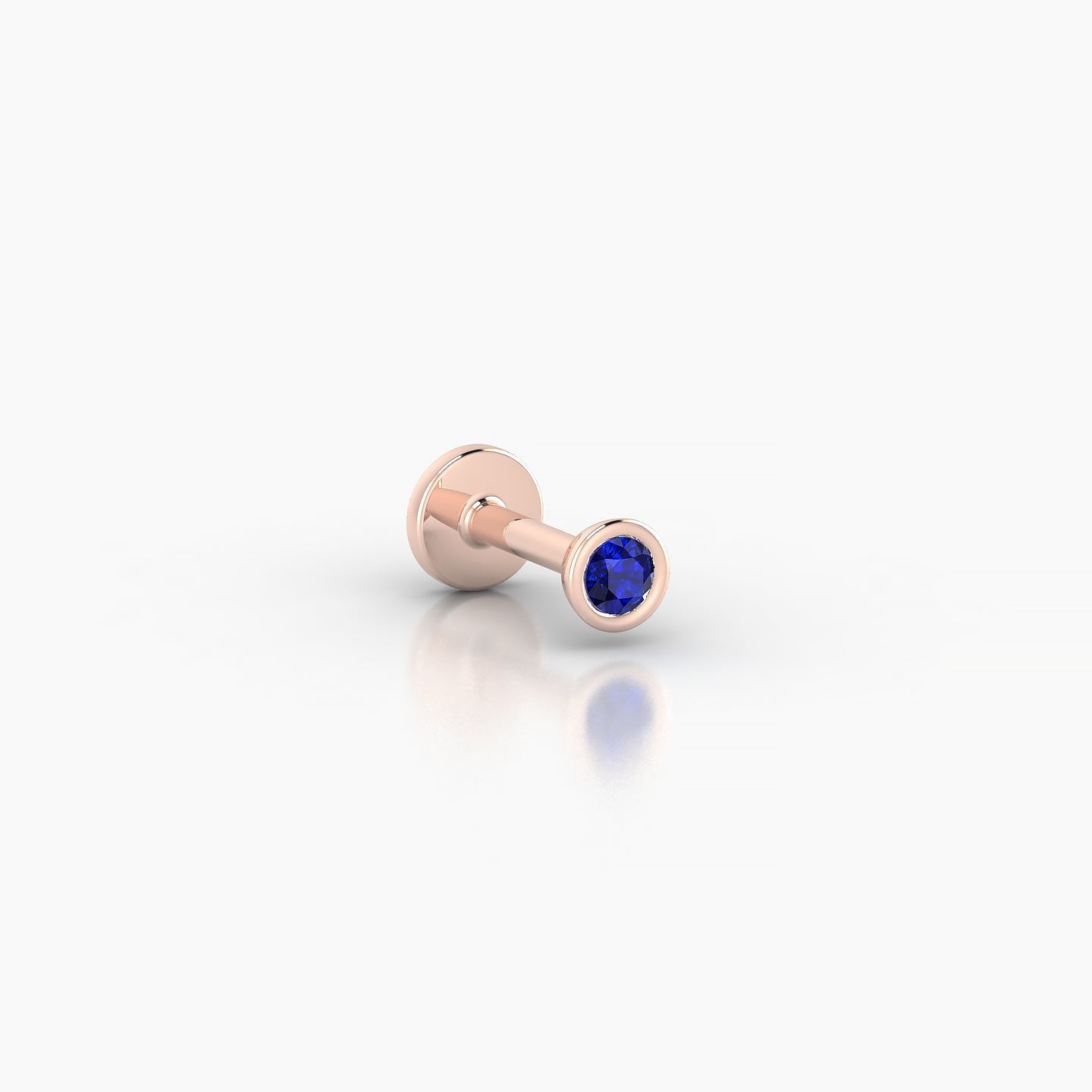 Eos | 18k Rose Gold 5 mm 3 mm Round Sapphire Nostril Piercing