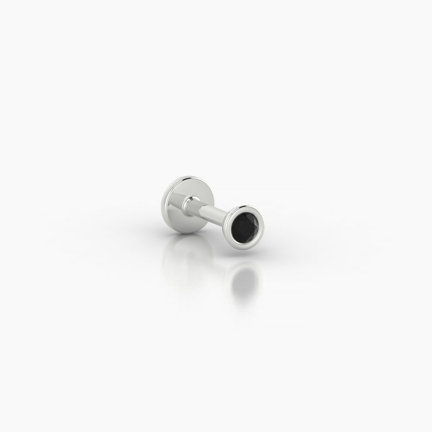 Eos | 18k White Gold 5 mm 3 mm Round Black Diamond Nostril Piercing