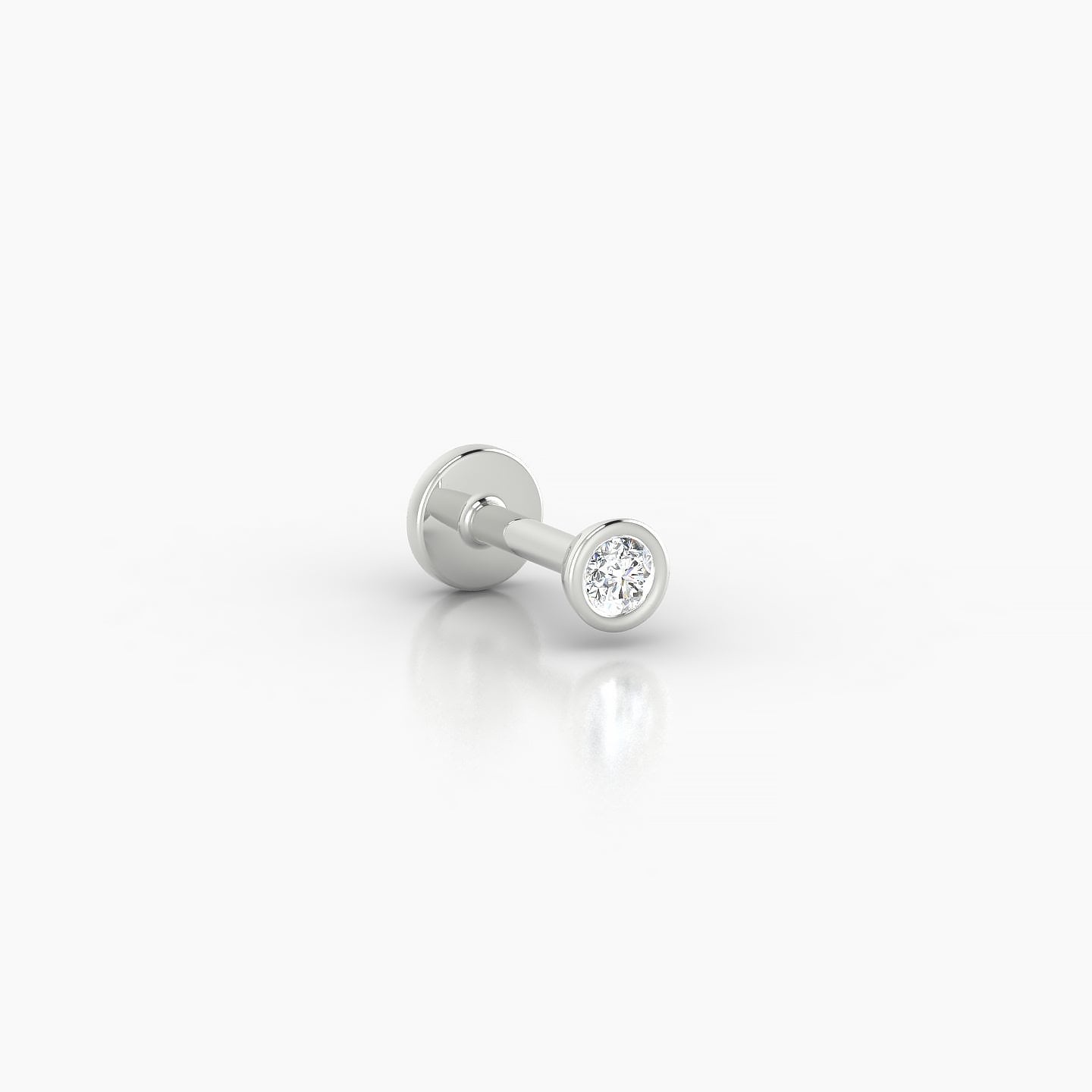 Eos | 18k White Gold 3 mm 5 mm Round Diamond Nostril Piercing