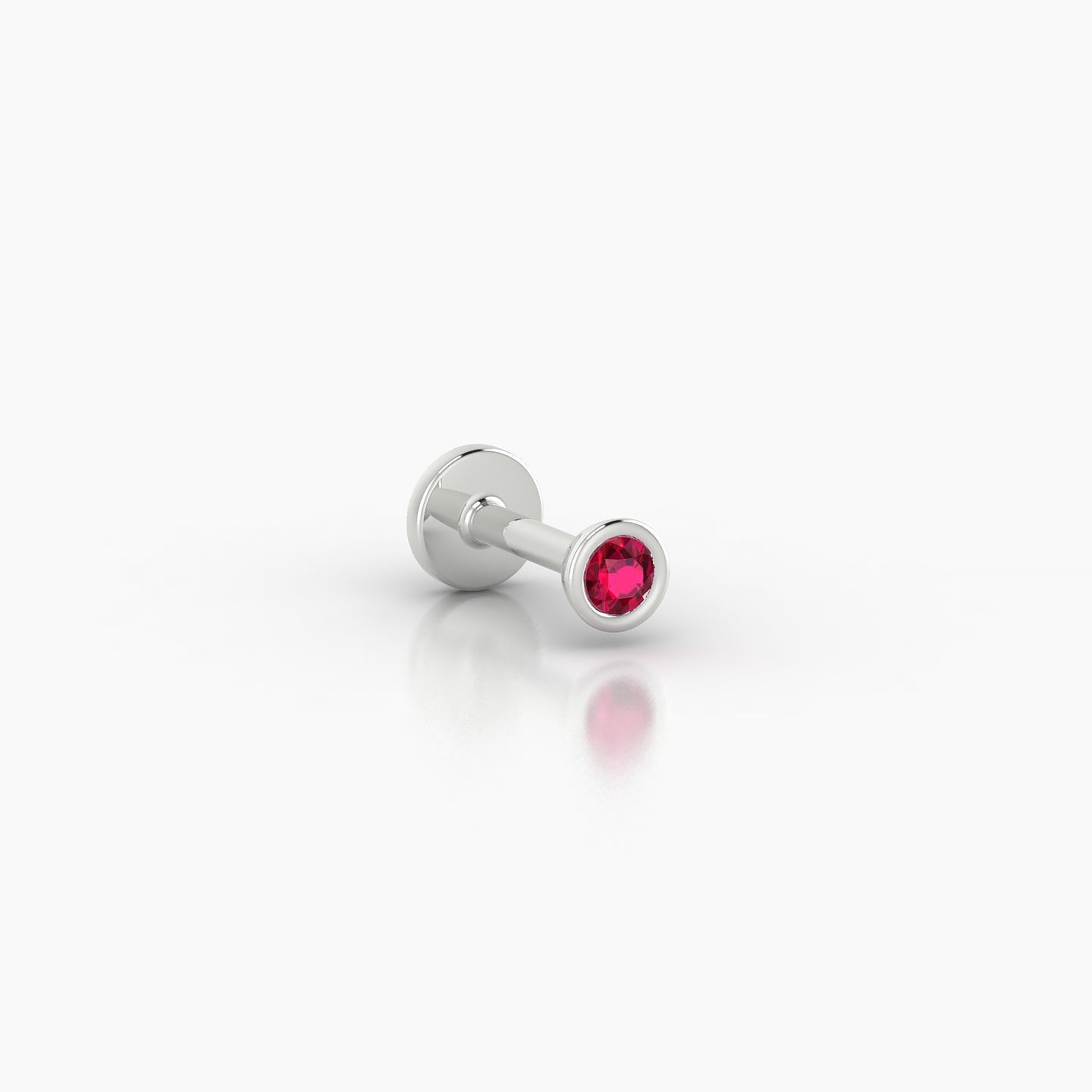 Eos | 18k White Gold 5 mm 3 mm Round Ruby Nostril Piercing