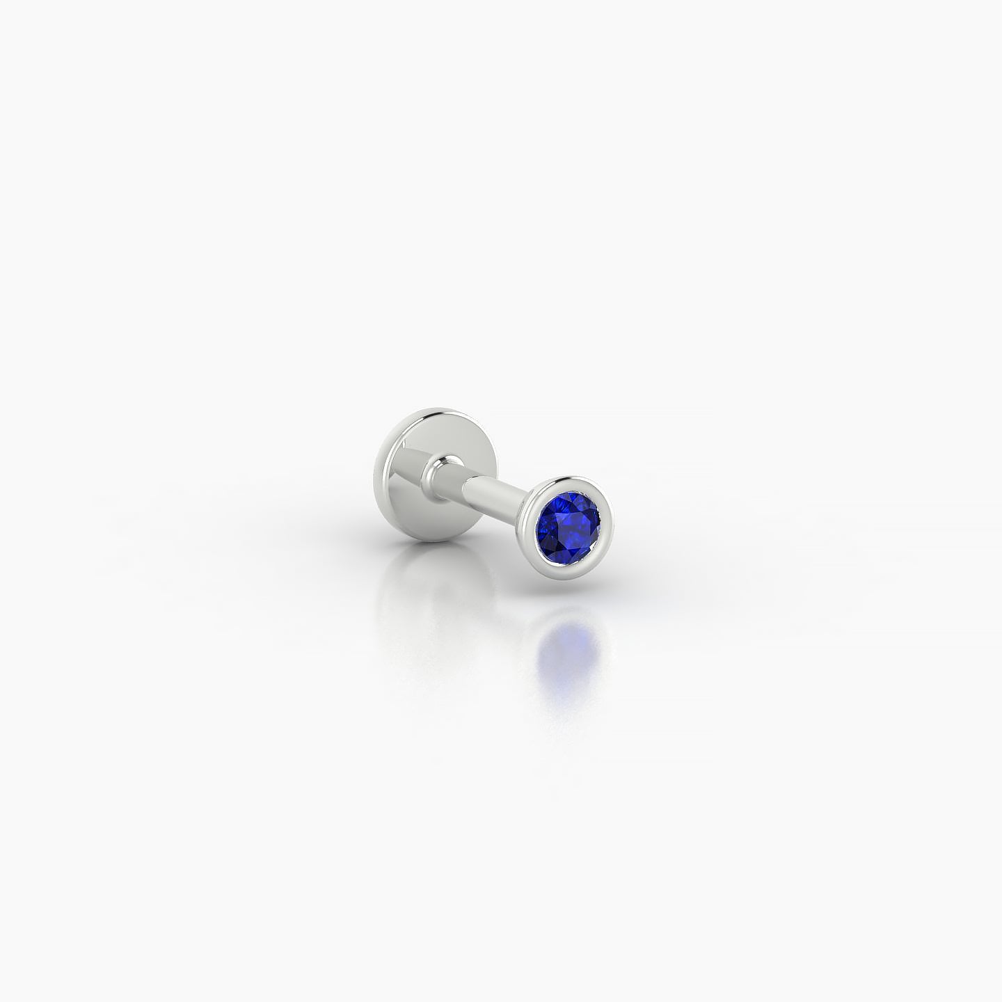 Eos | 18k White Gold 5 mm 3 mm Round Sapphire Nostril Piercing