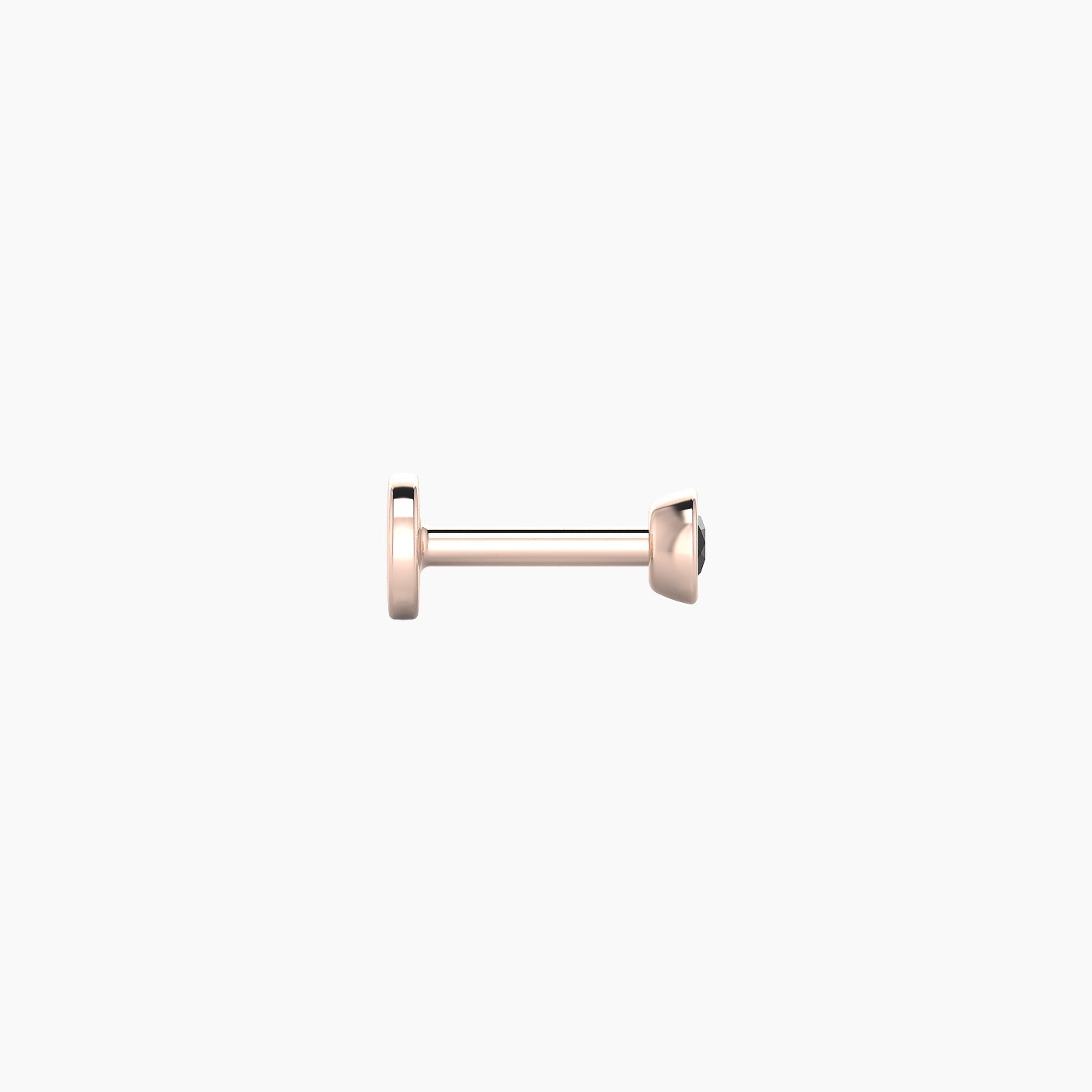 Eos | 18k Rose Gold 5 mm 3 mm Round Black Diamond Nostril Piercing